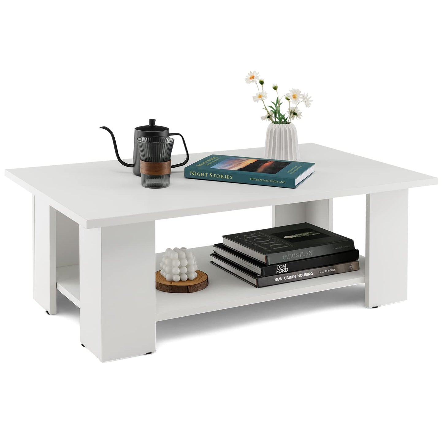 2-Tier Coffee Table - White