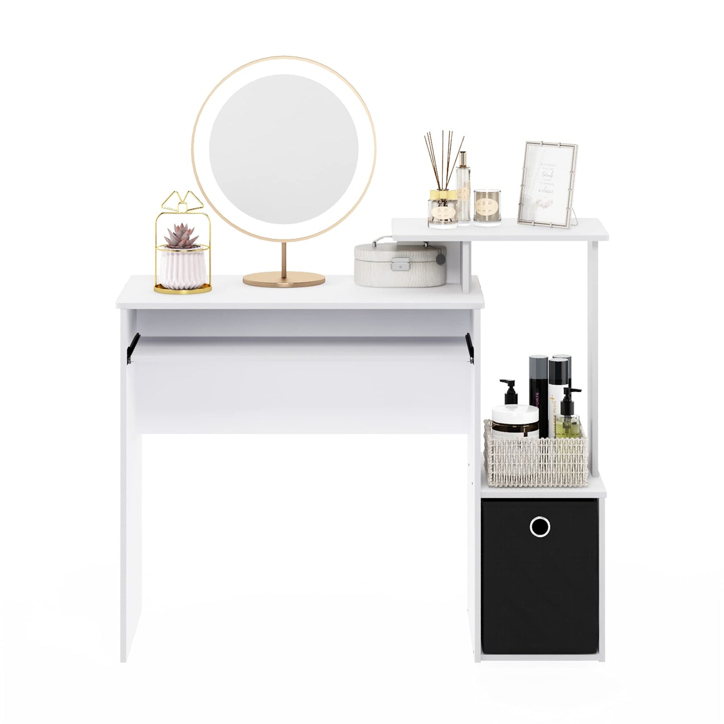 White/Black Computer Desk