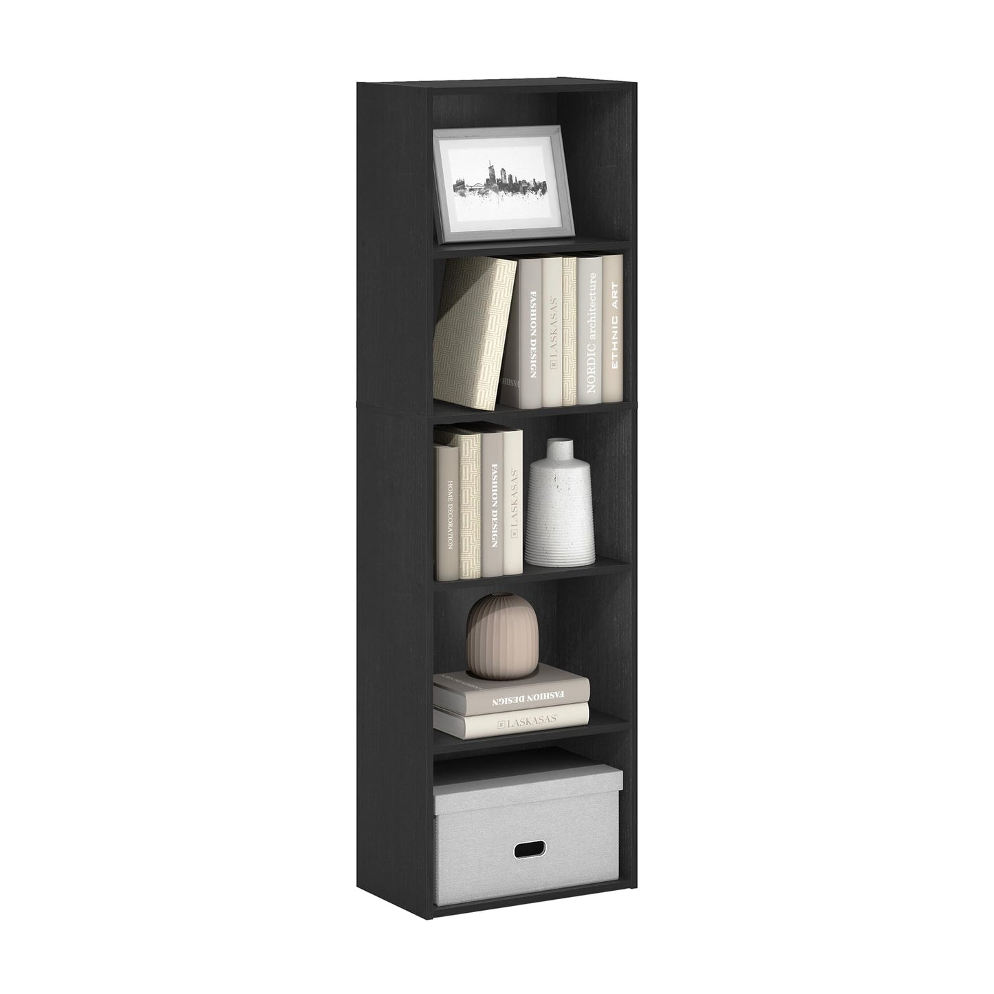 Black wood Bookcase / Bookshelf