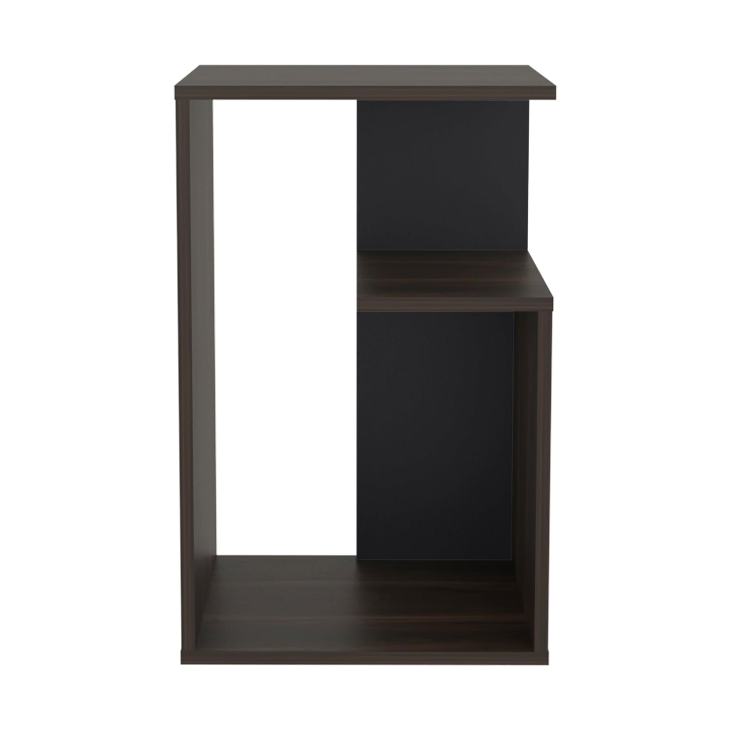 Tuhome Everet 25" High 3-Tier Shelf Side Table Dark Oak