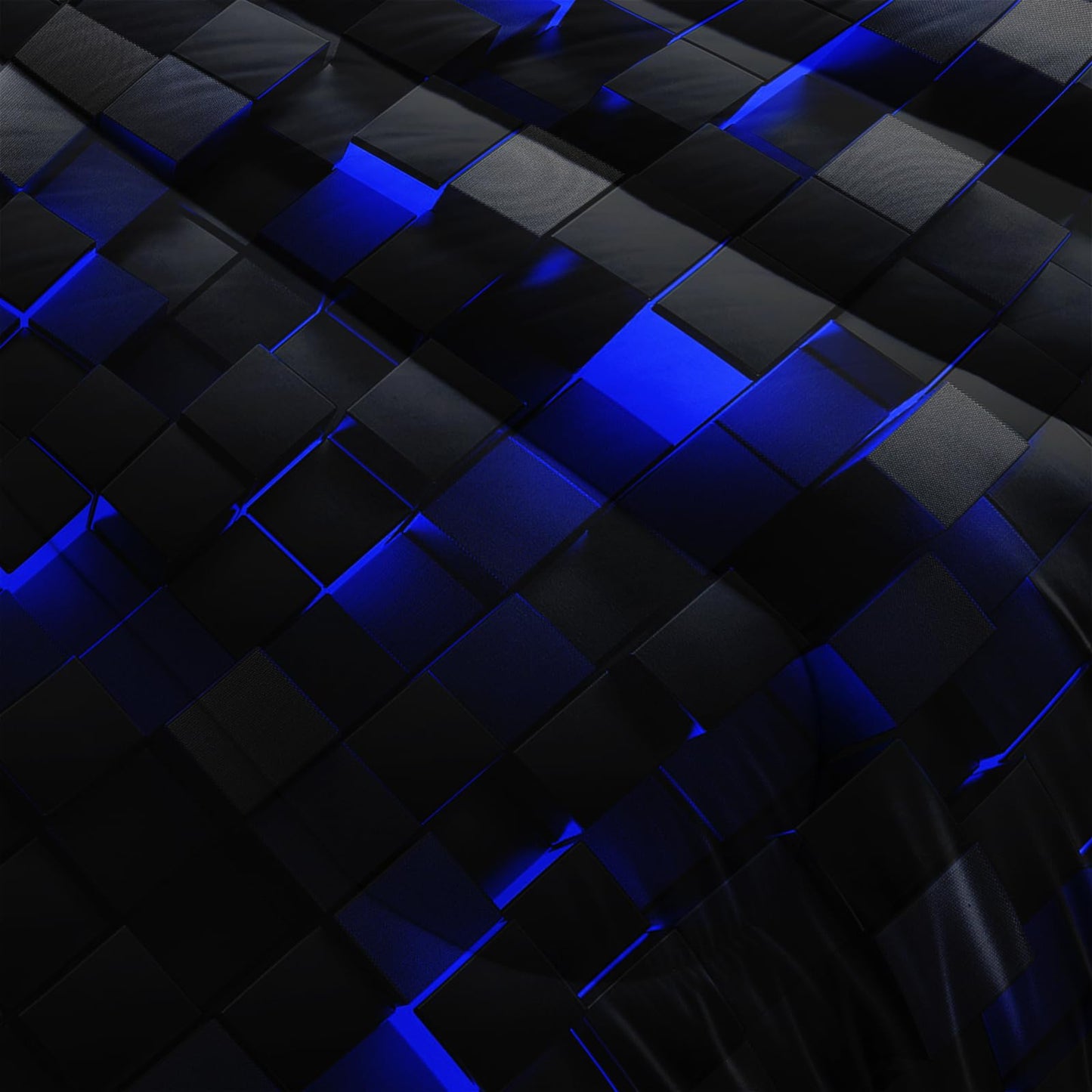 Blue Black Comforter Set,Light Honeycomb 3 Piece