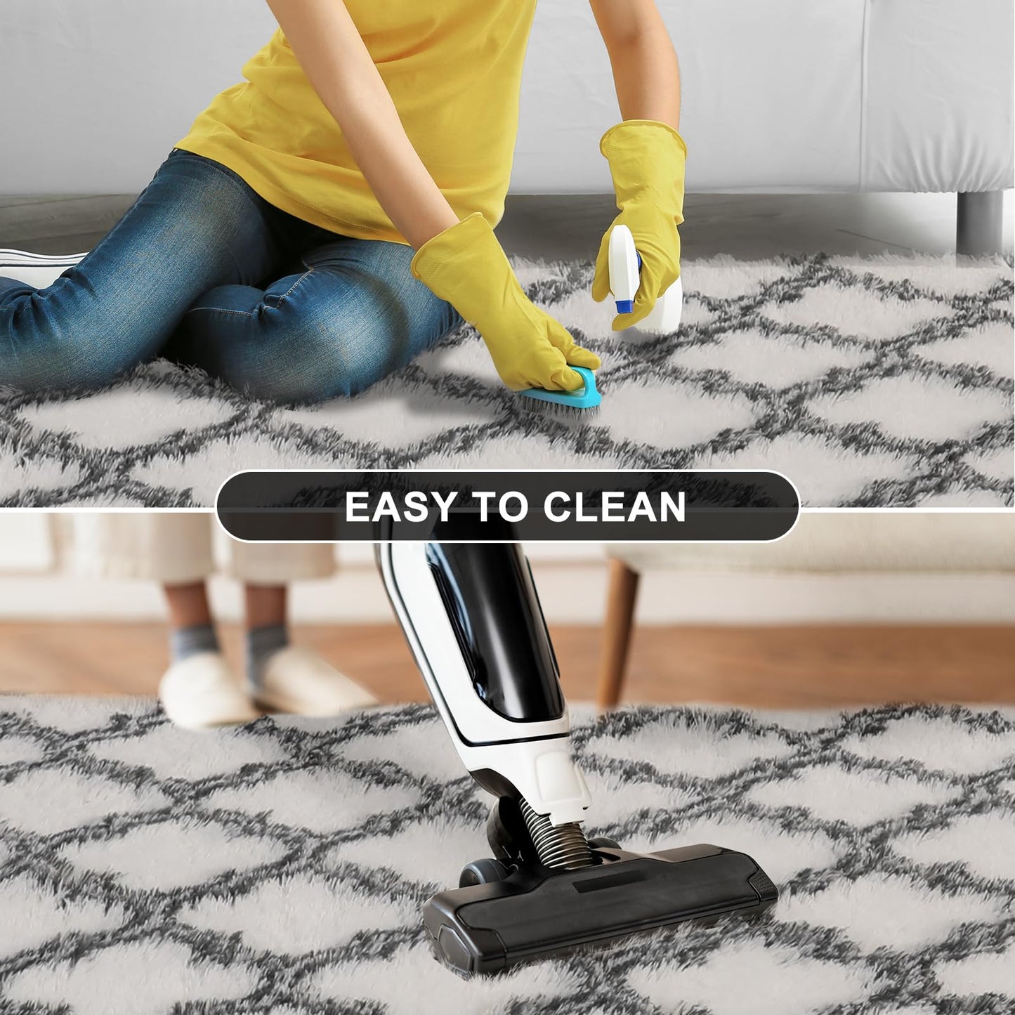 White/Black Area Rugs