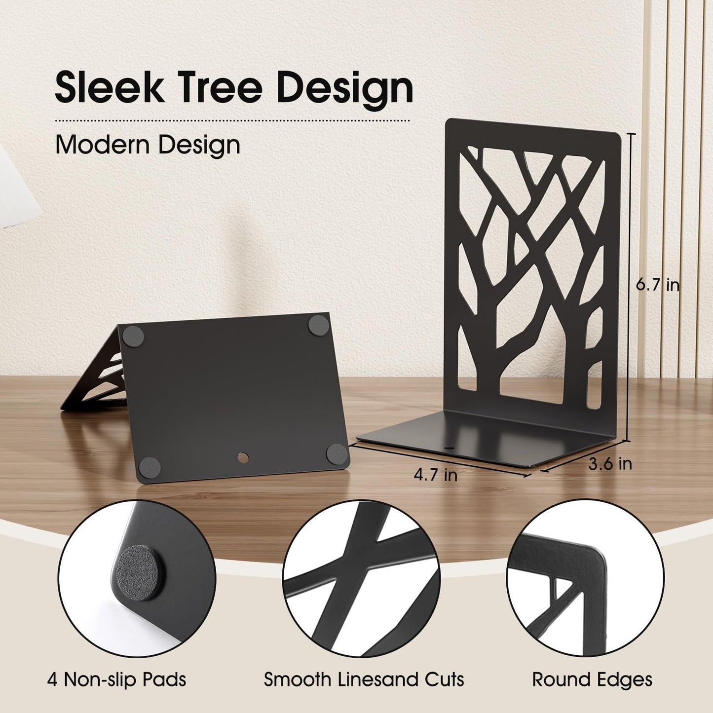 Tree Design Bookends for Shelves