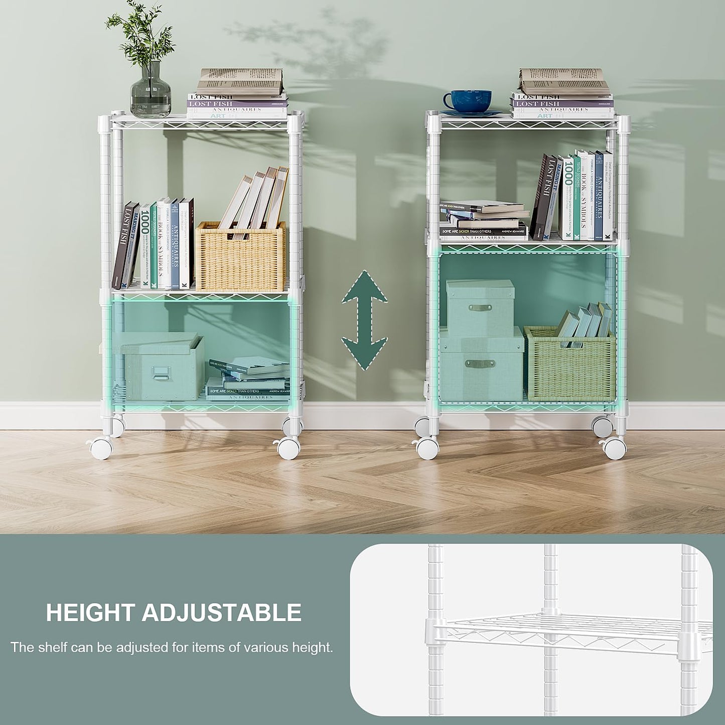 White Storage Shelves Rack And Kitchen Rack