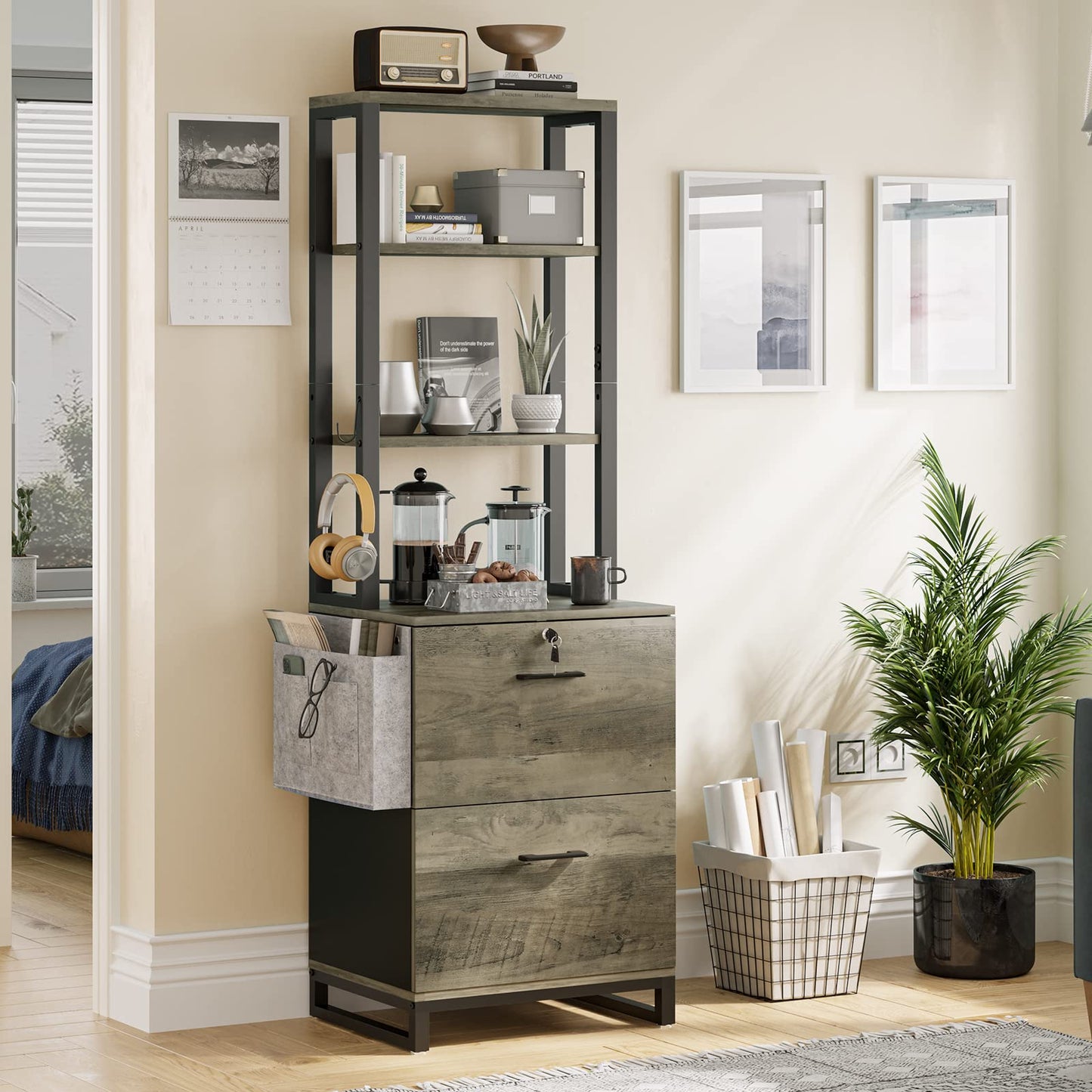 2 Drawer File Cabinet with Lock