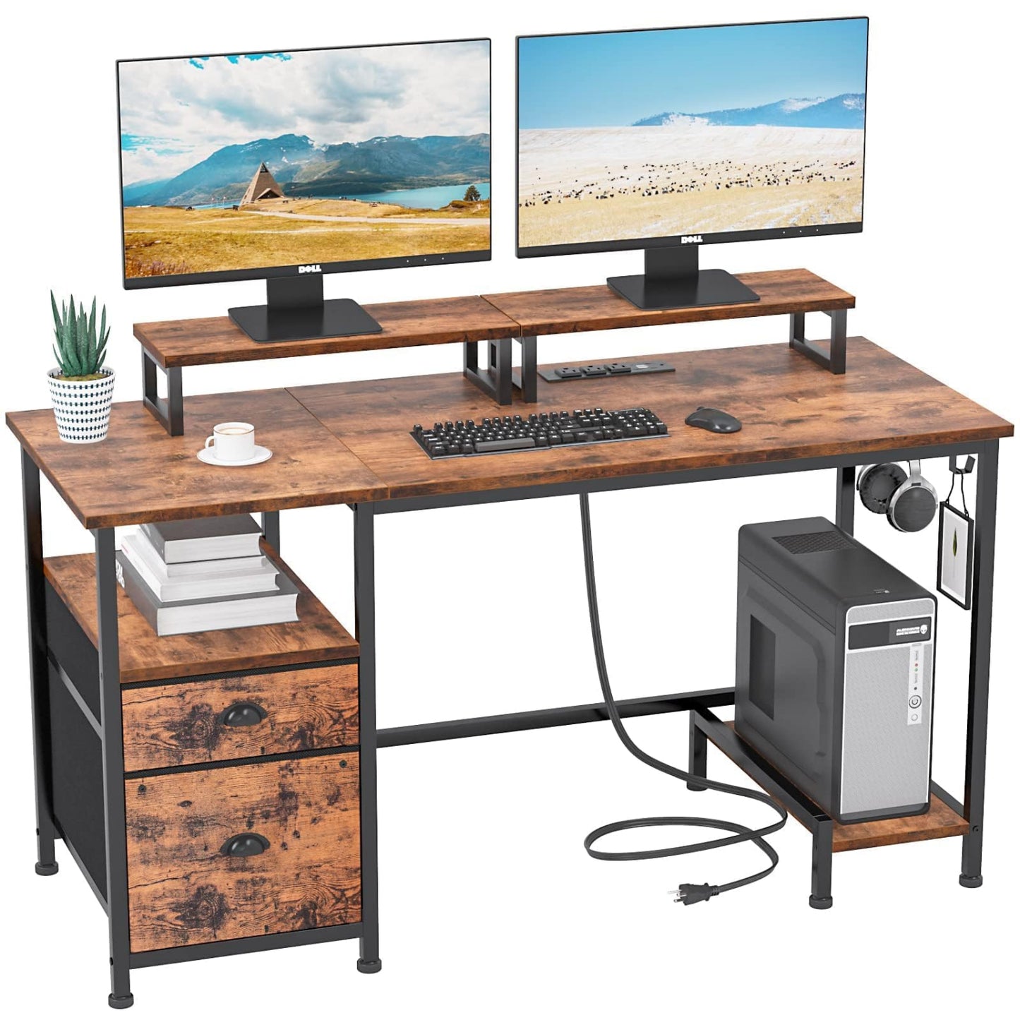 Rustic Brown Computer Desk