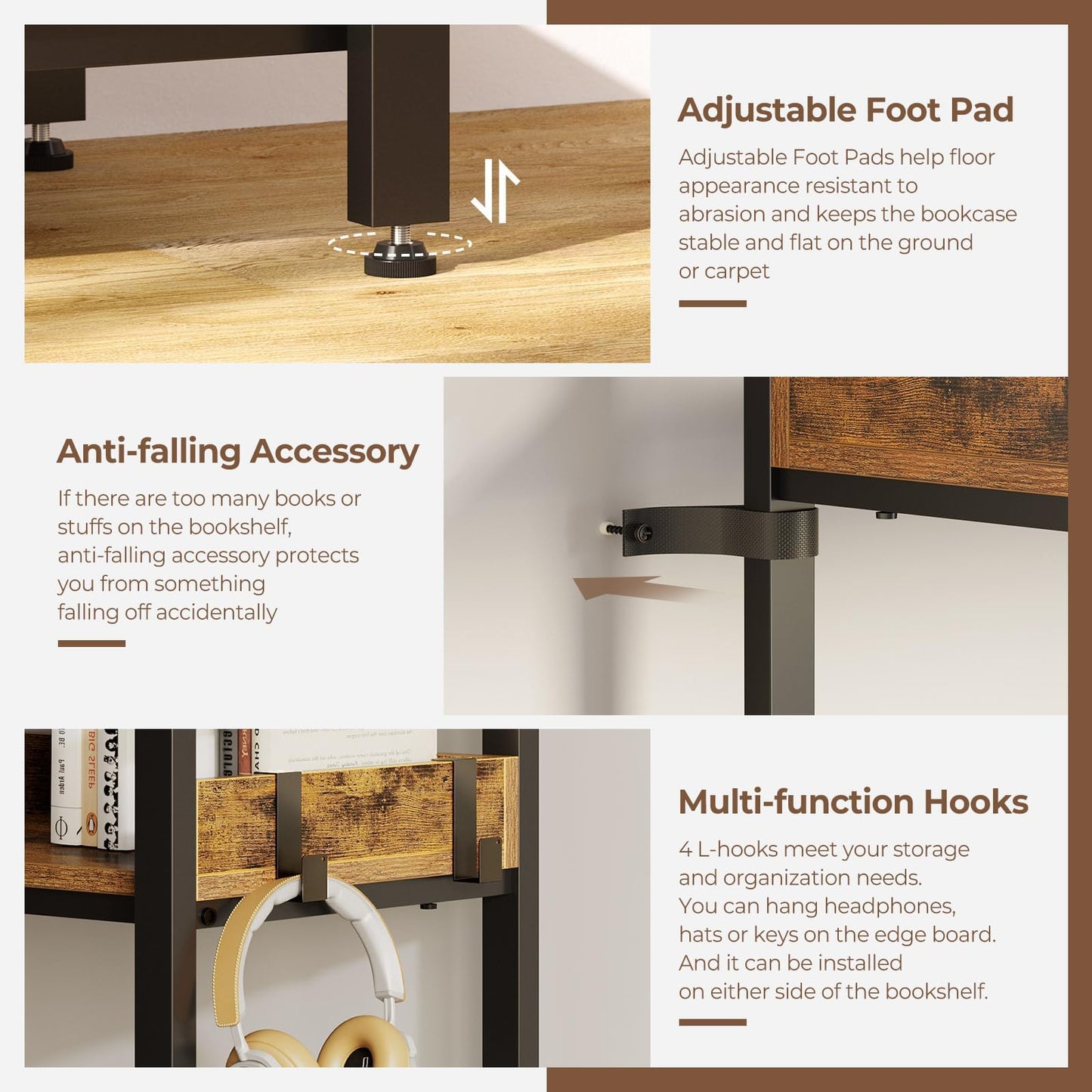 Rustic Brown Bookshelf