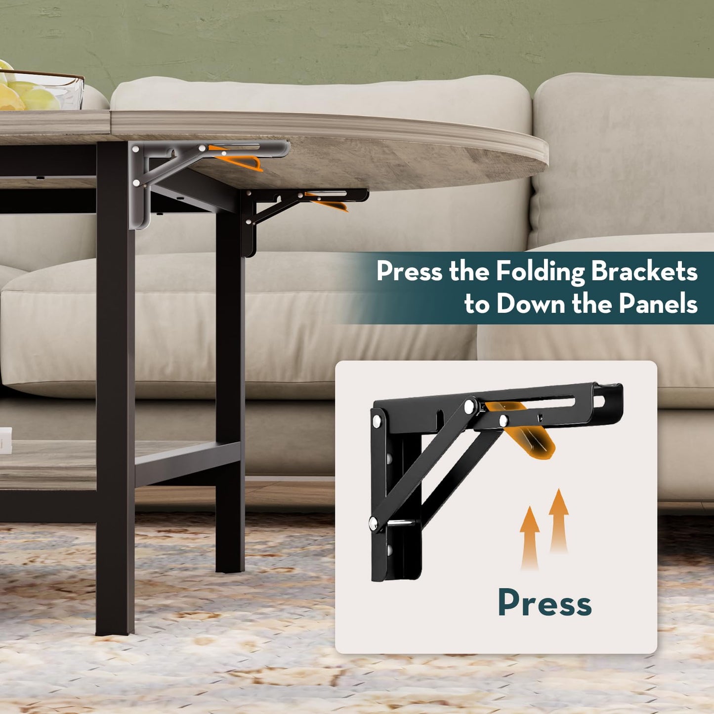 2-Tier Extended Coffee Table rustic