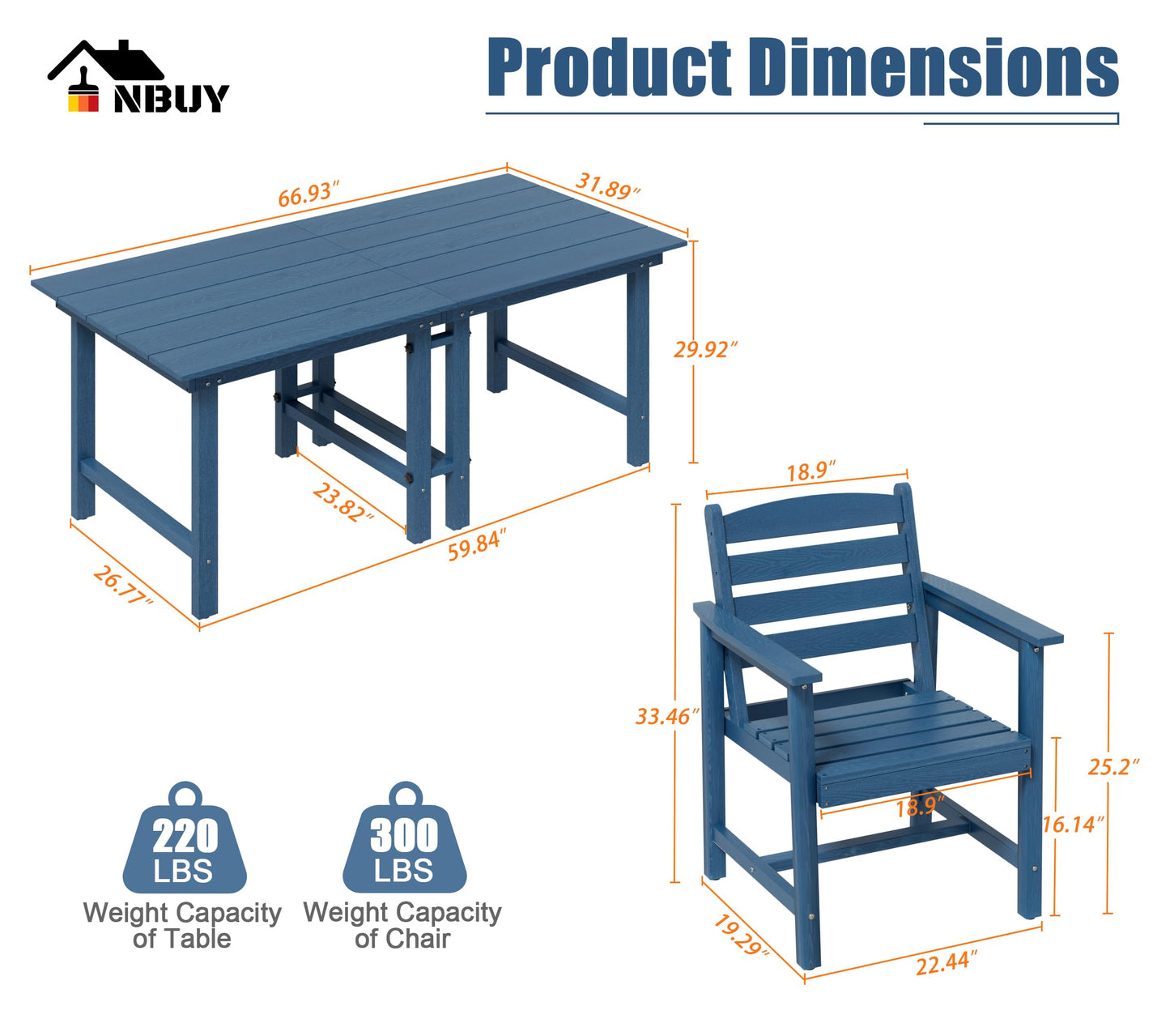 7-Piece Outdoor Dining Table Sets - 2 in 1 Convertible Table