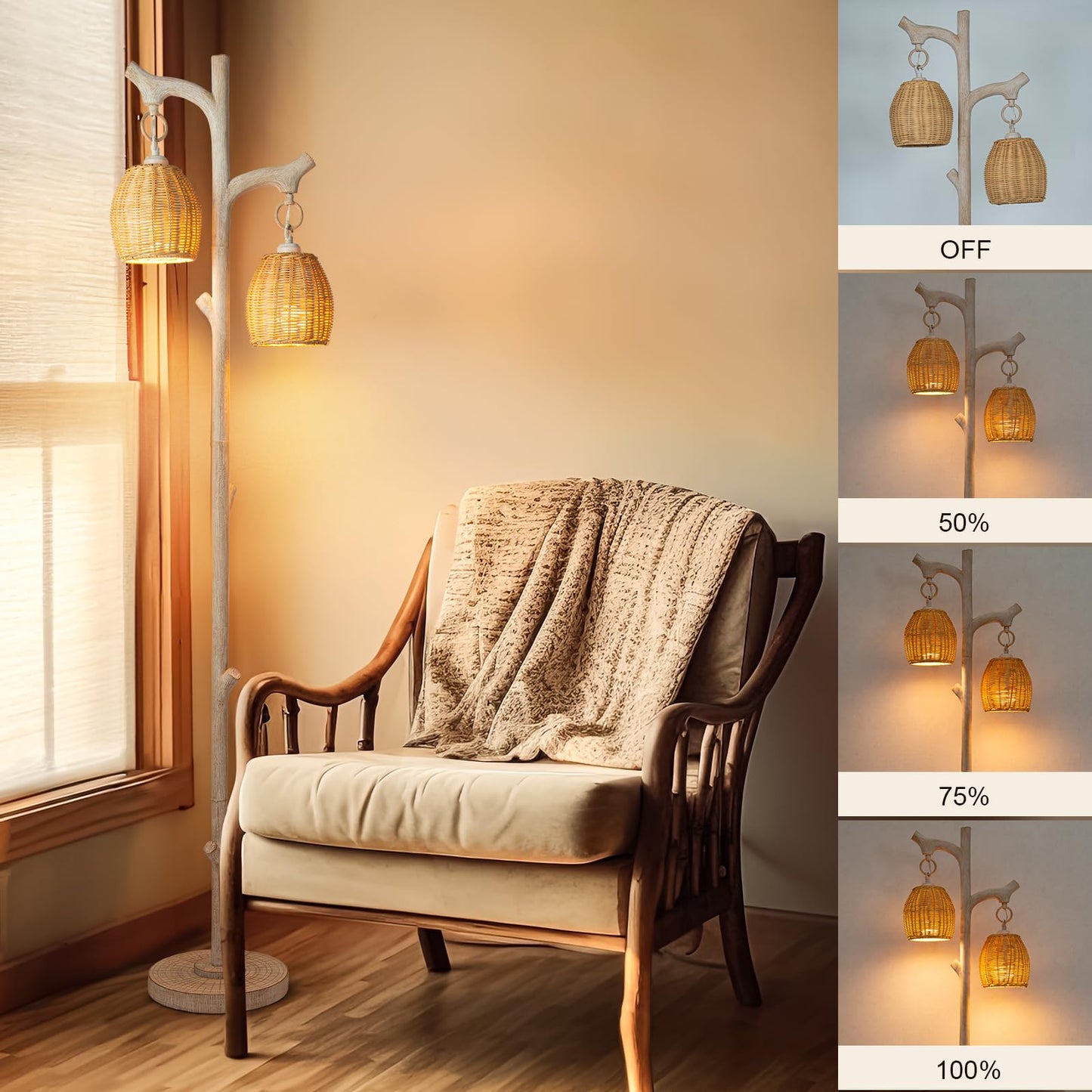 68" High Farmhouse Rustic Country Cottage Floor Lamp