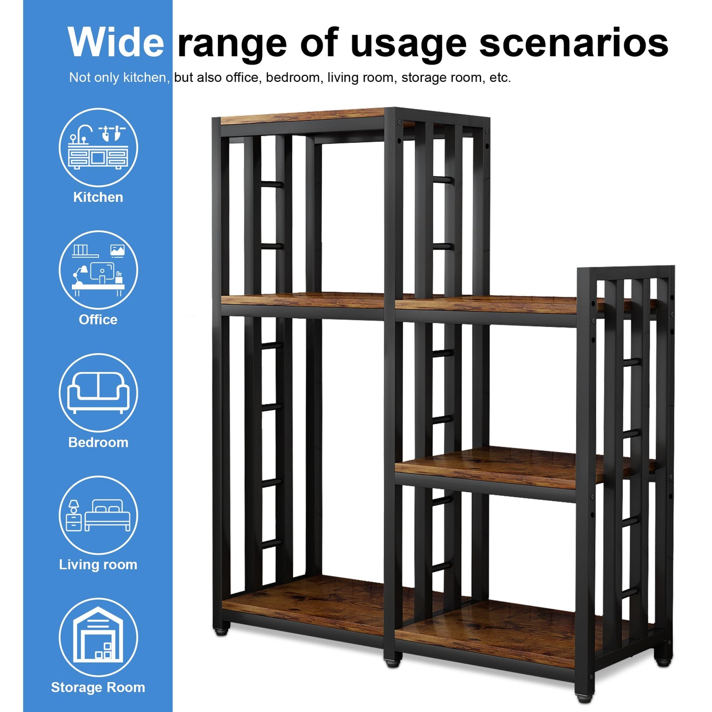 Rust Brown Kitchen Bakers Rack