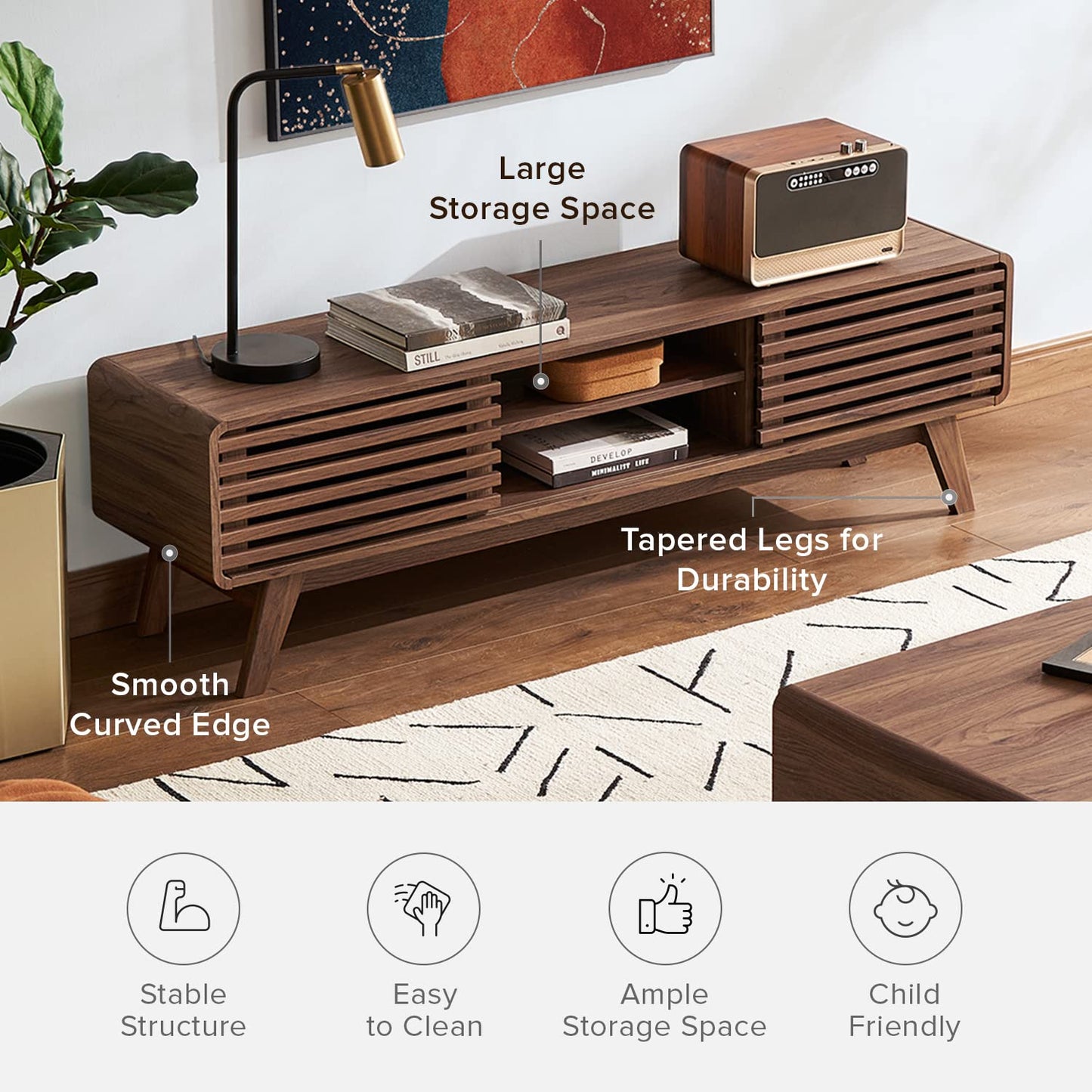 Walnut - 55/60/65 inch TV Stand