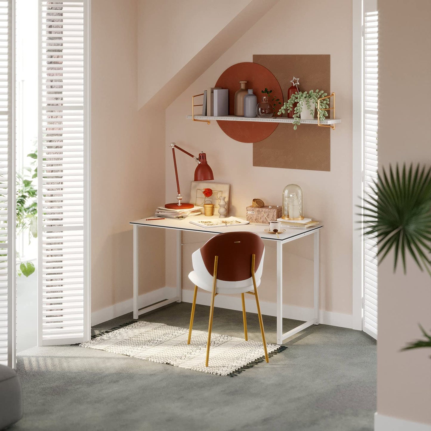 White - 48 Inches Computer Desk