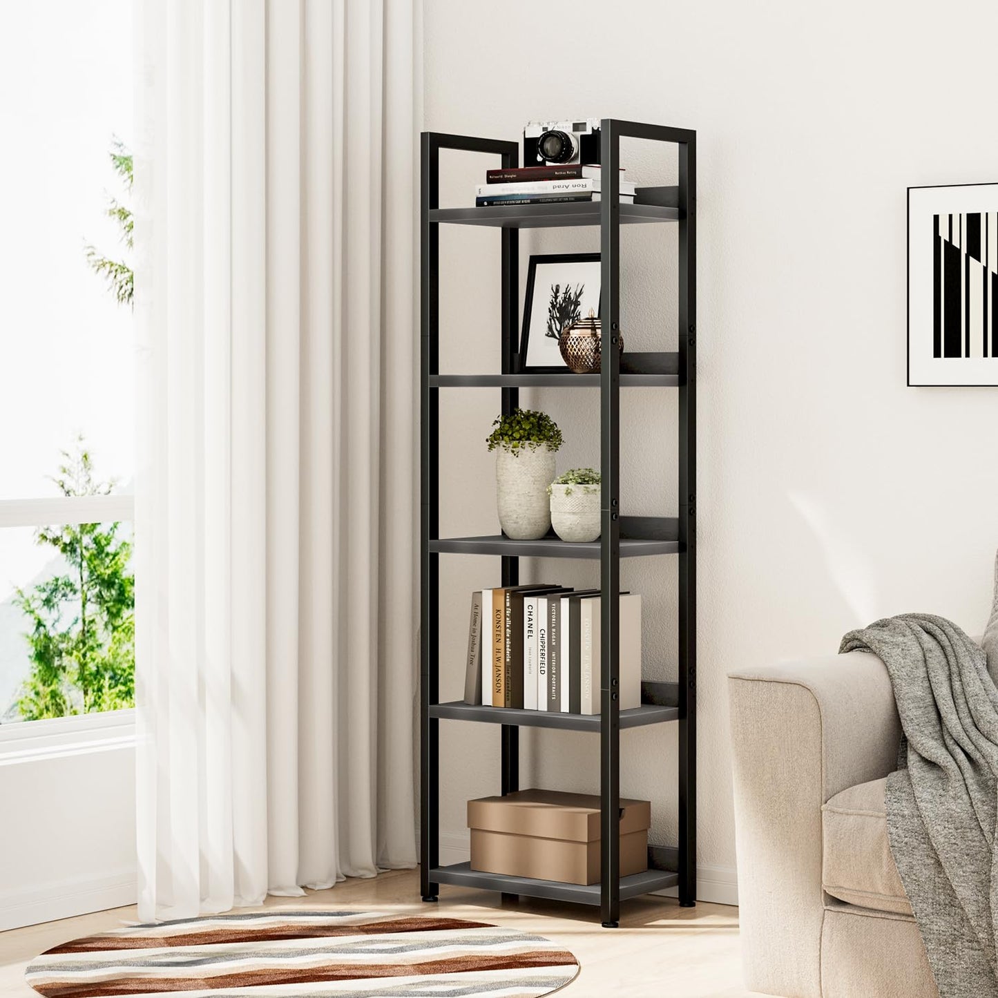 Charcoal Black Bookshelves