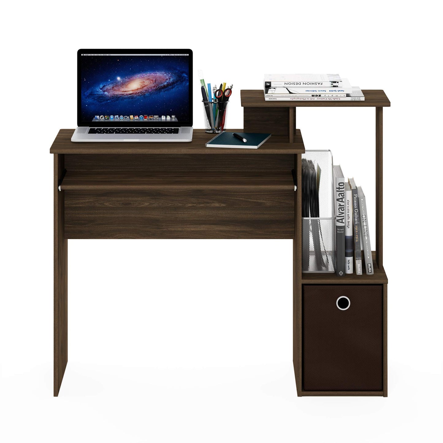 Walnut/Dark Brown Home Office Computer Desk