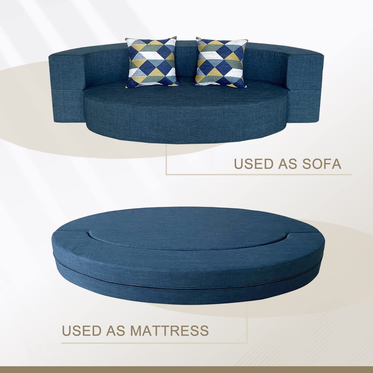 Stylish Sofa Bed with 2 Pillows