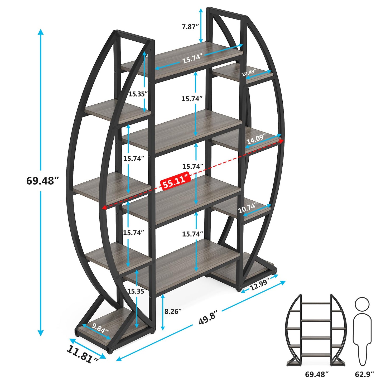 8 Tiered Curved Plant Stand