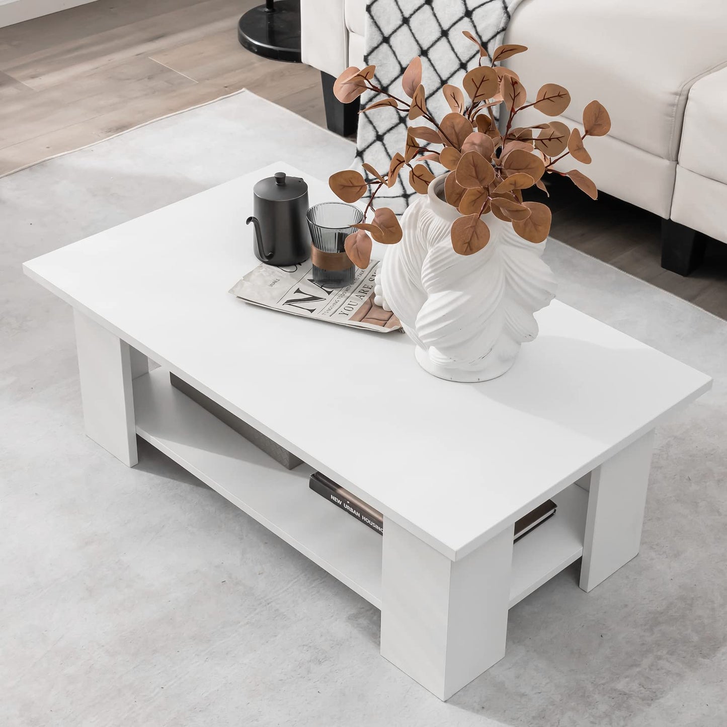 2-Tier Coffee Table - White