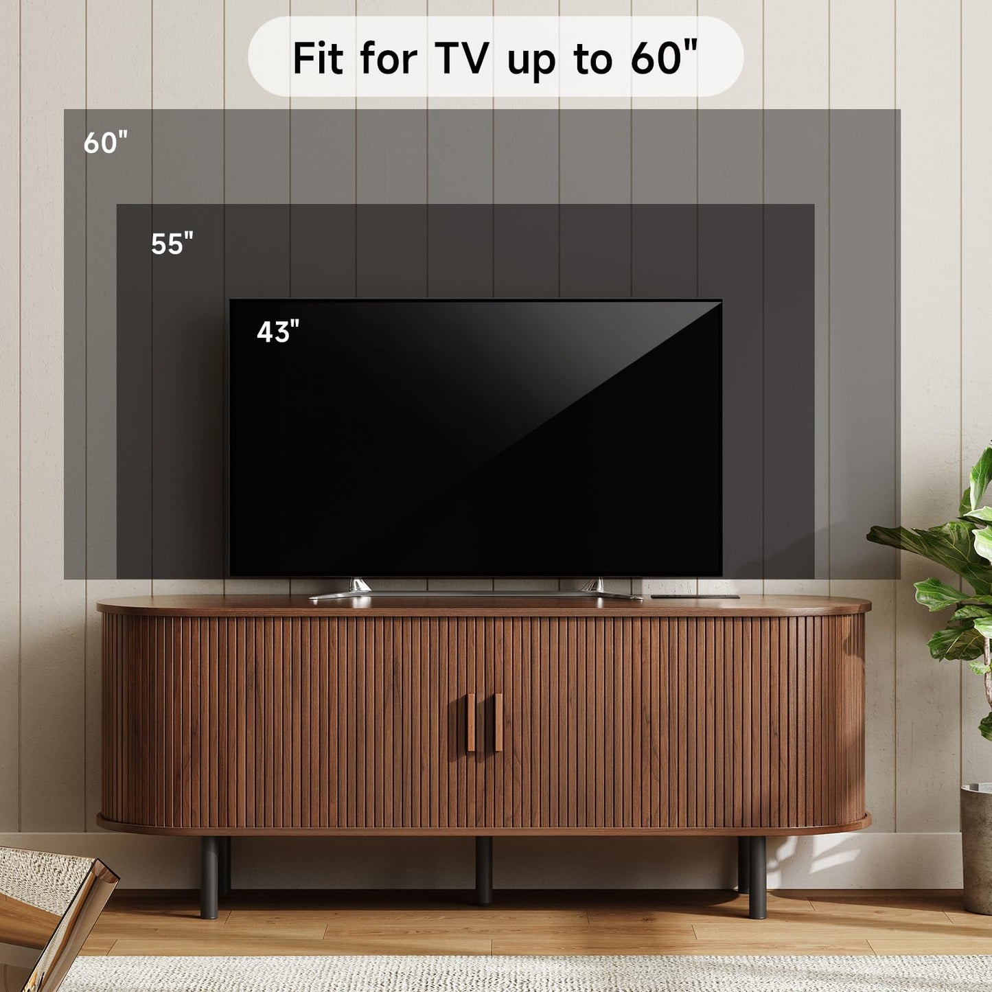 Walnut - 60 Inch TV Stand