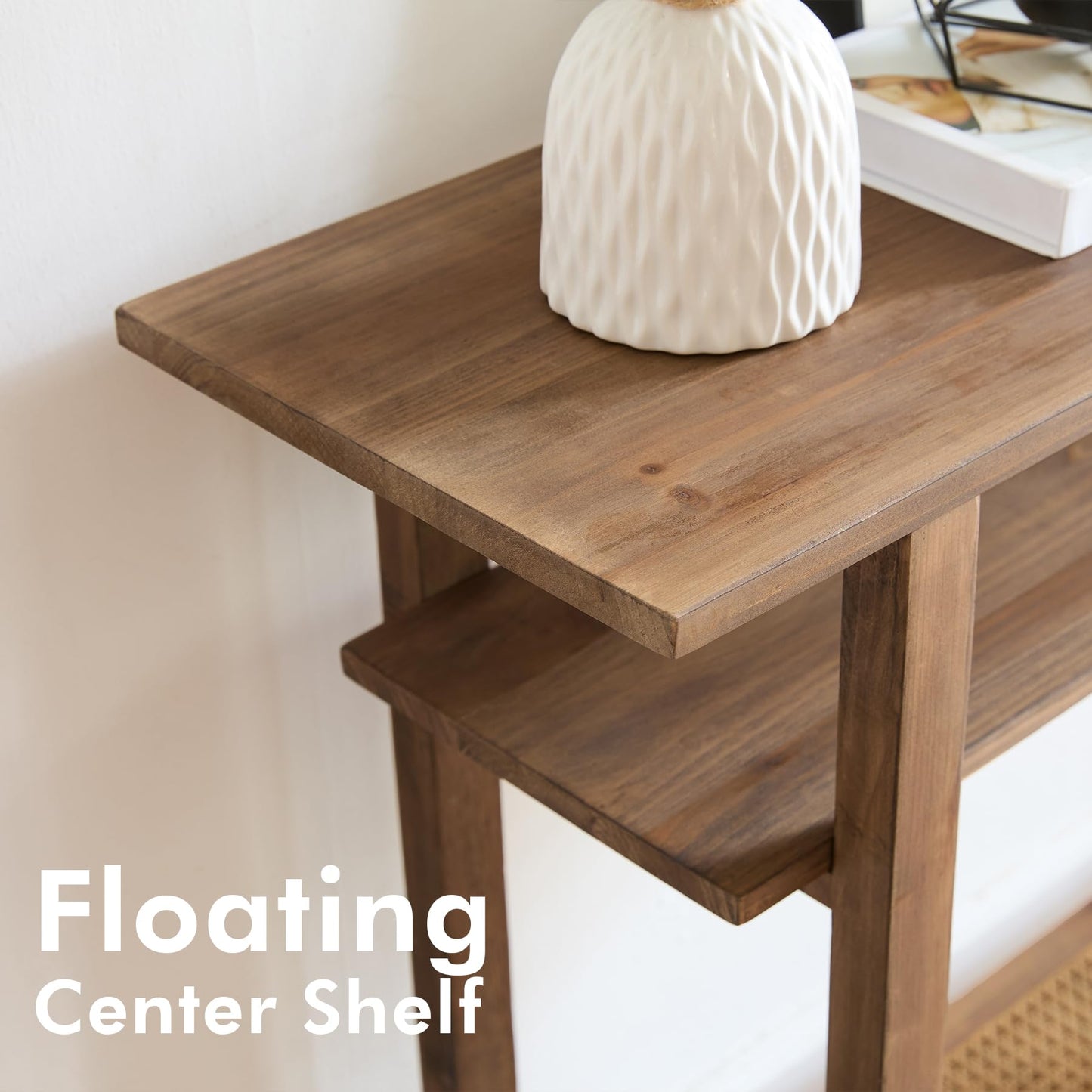 Boho Solid Wood Console Table – 39.4 Inches