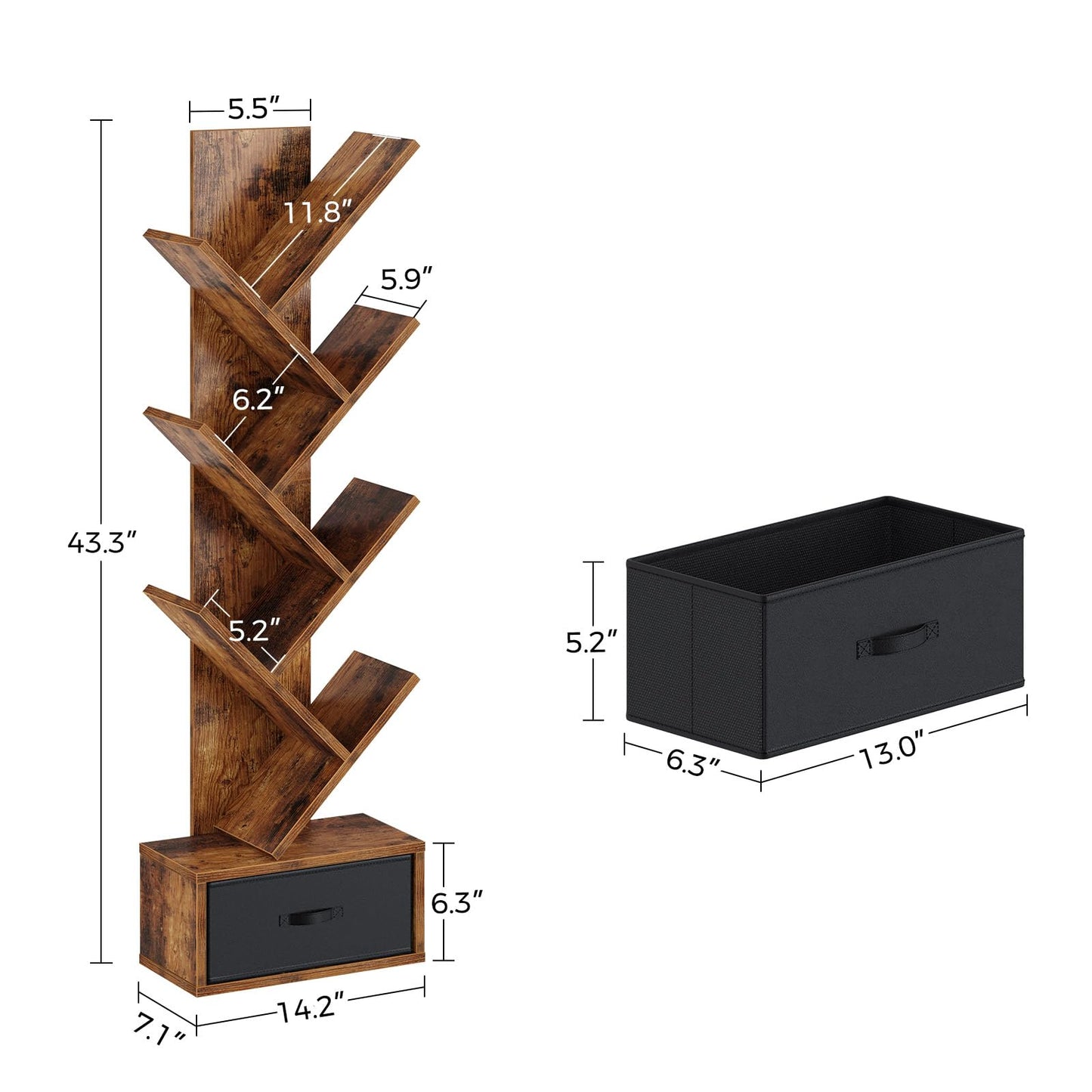 Rustic Brown Bookshelf