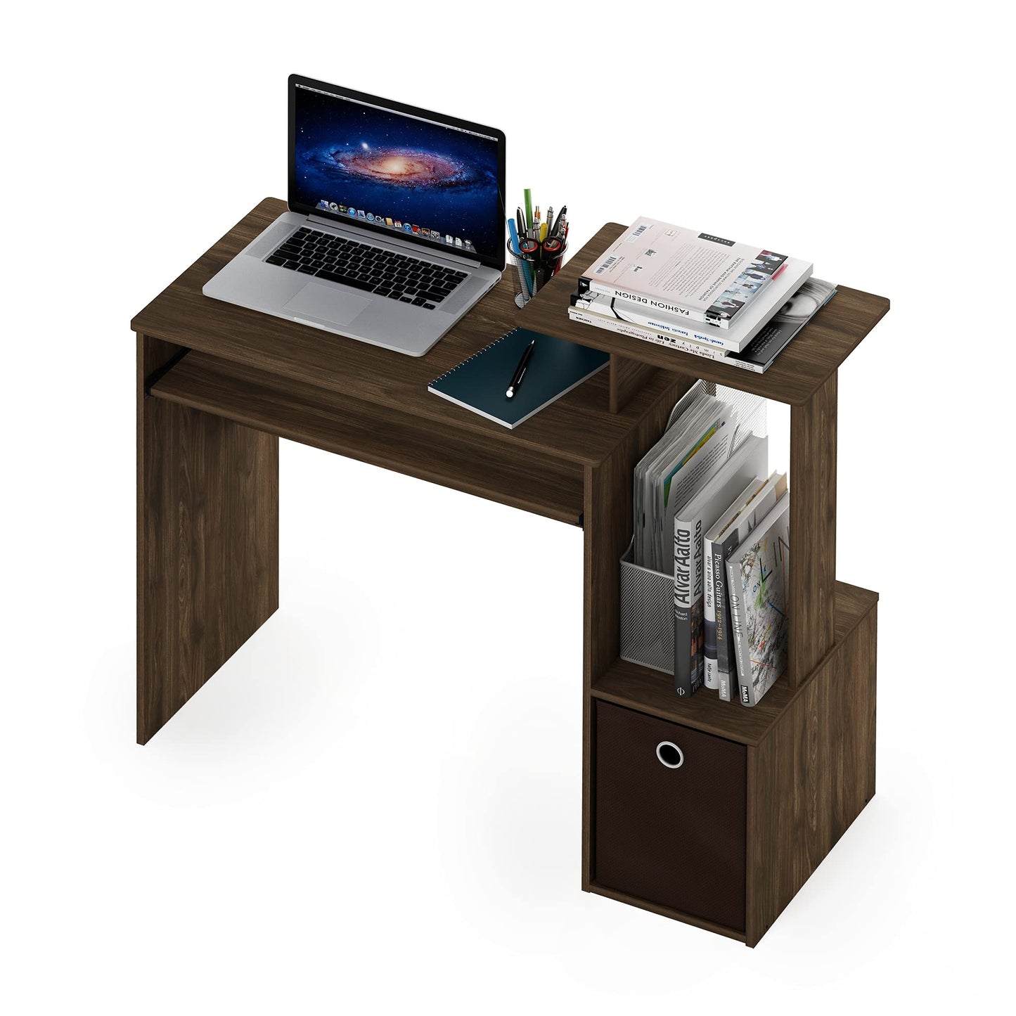 Walnut/Dark Brown Home Office Computer Desk