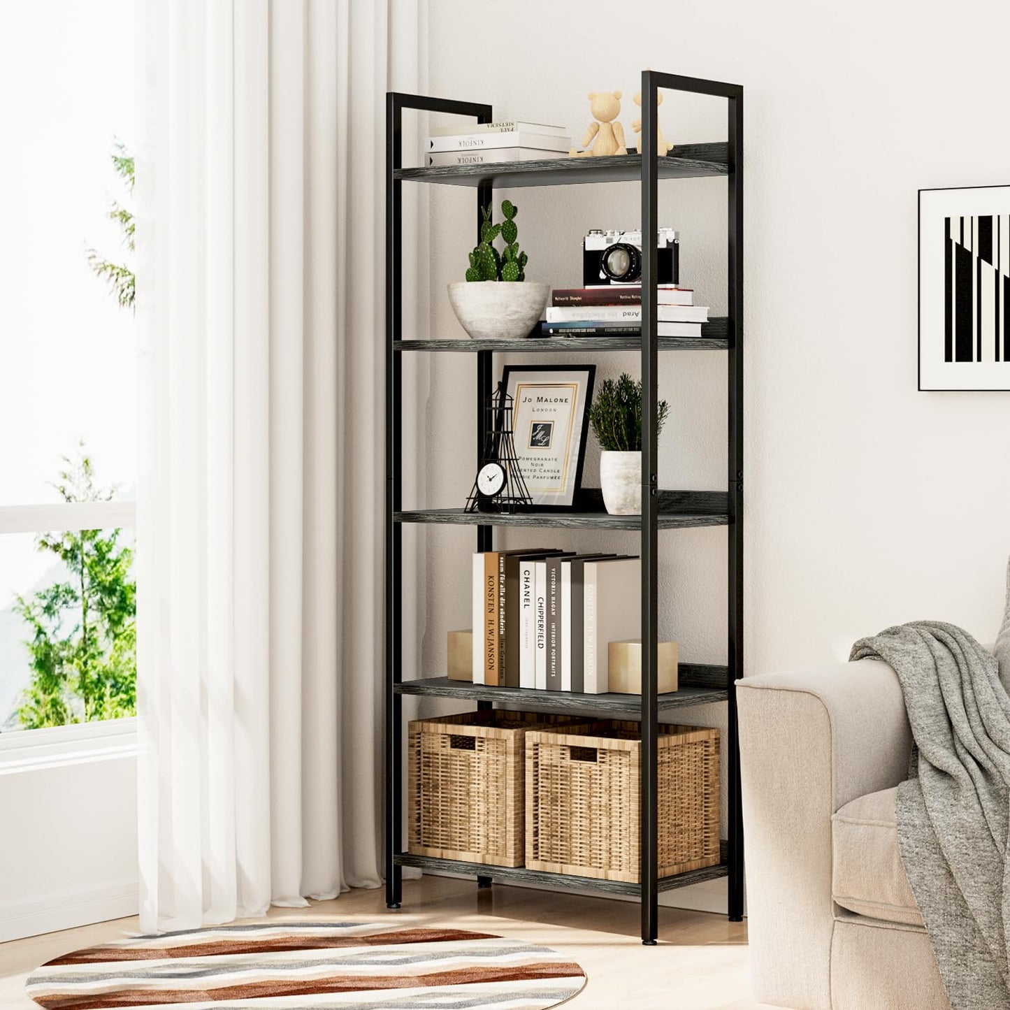 Dark Grey Bookshelf