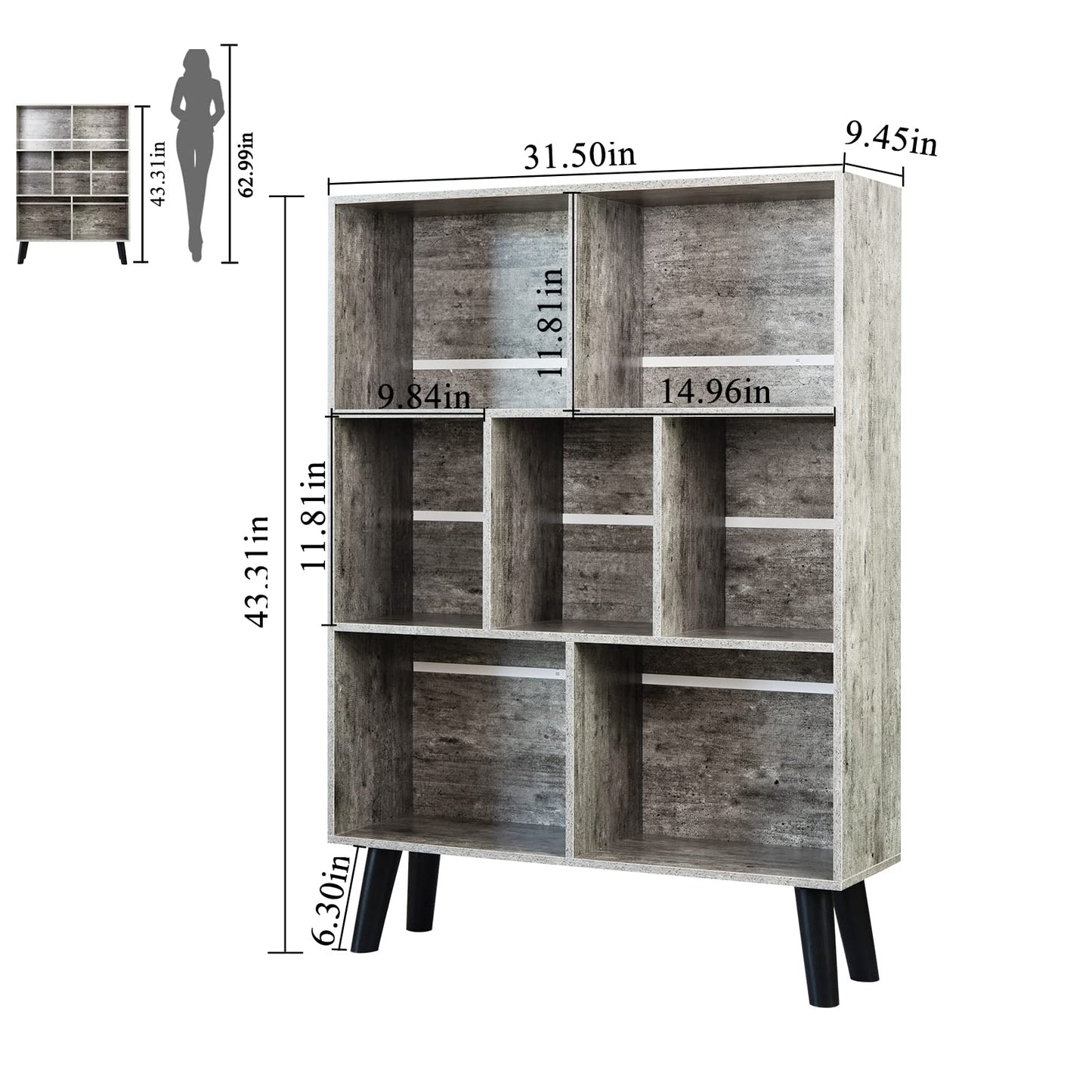 Dirty Gray Bookshelf