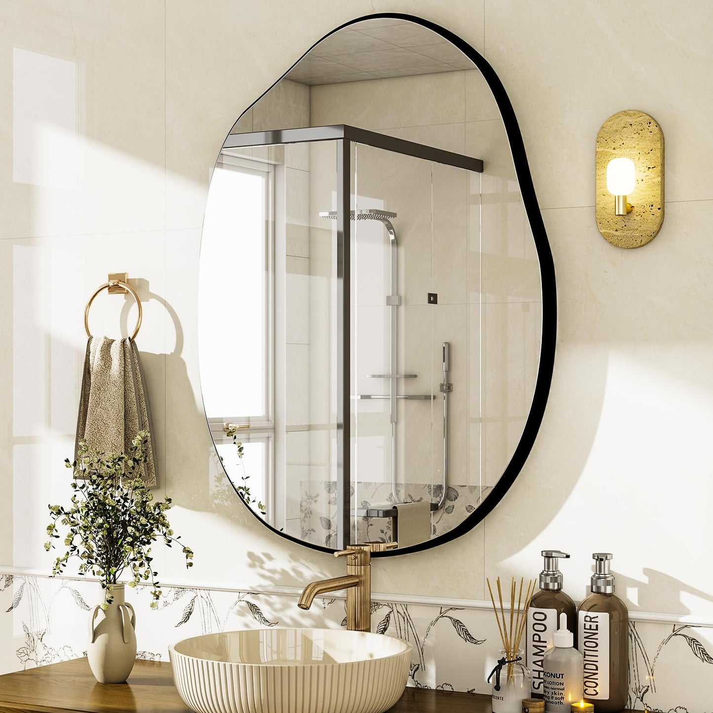 Wood Framed Modern Decorative Mirrors for Bedroom and Living Room