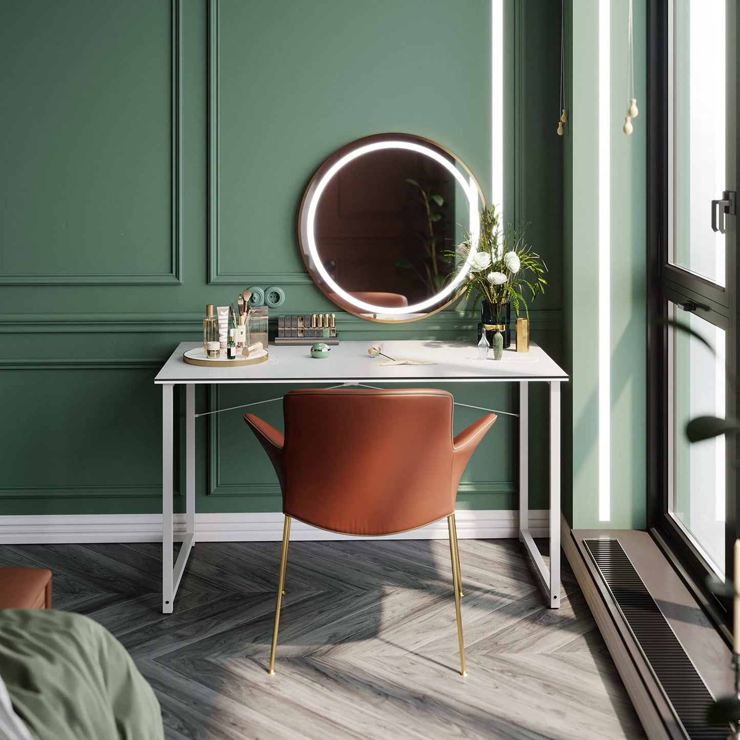 White - 48 Inches Computer Desk