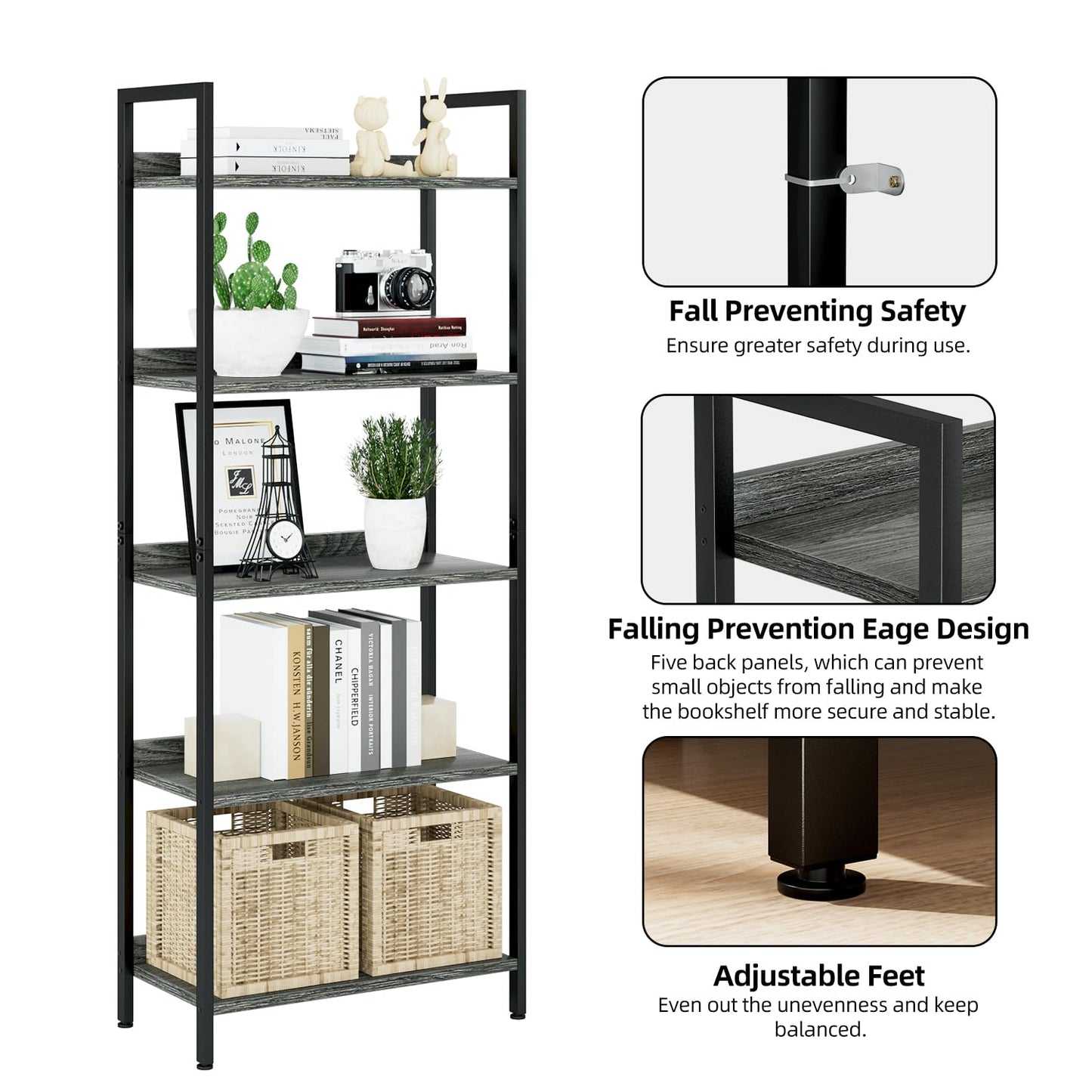 Dark Grey Bookshelf