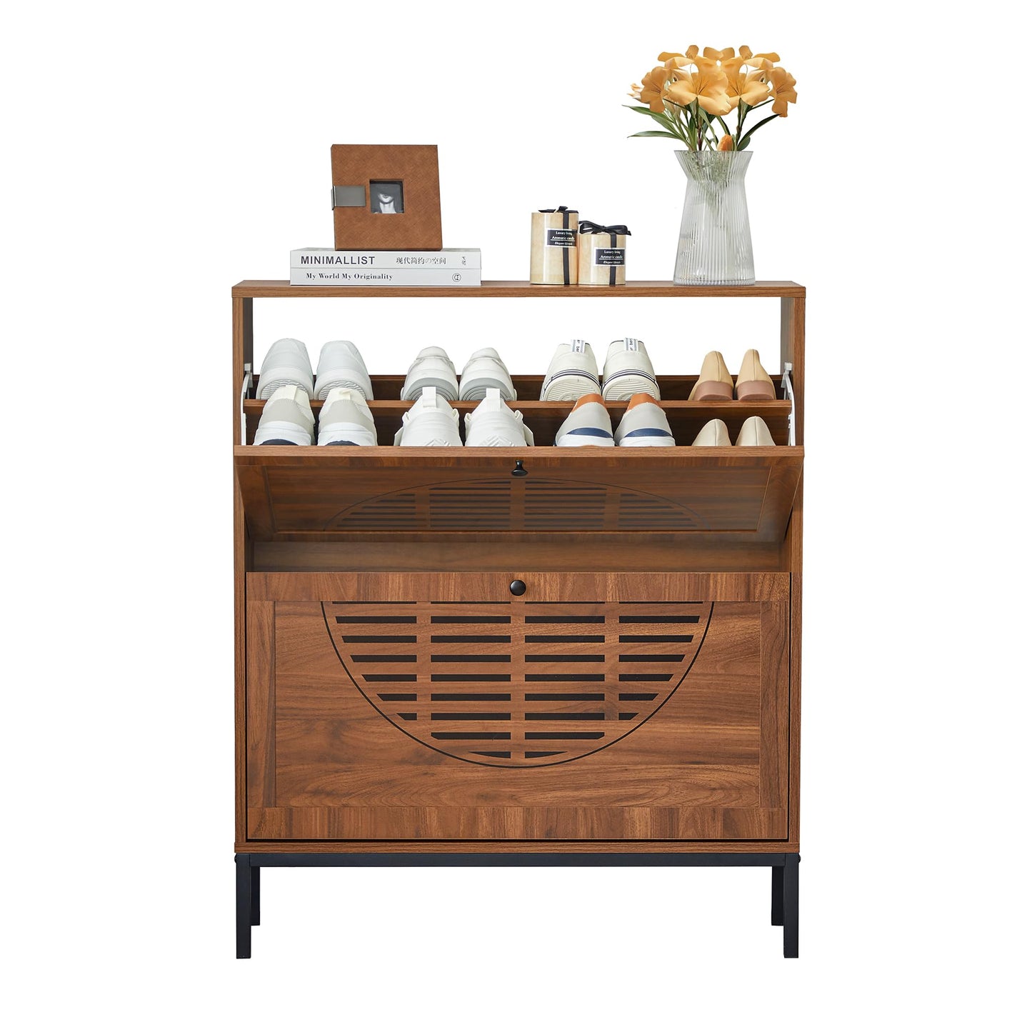 Shoe Storage Cabinet with 2 Flip Drawers