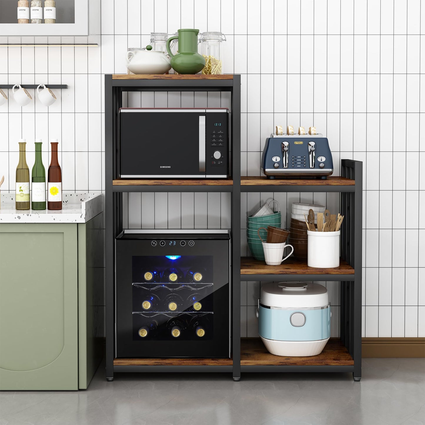 Rust Brown Kitchen Bakers Rack