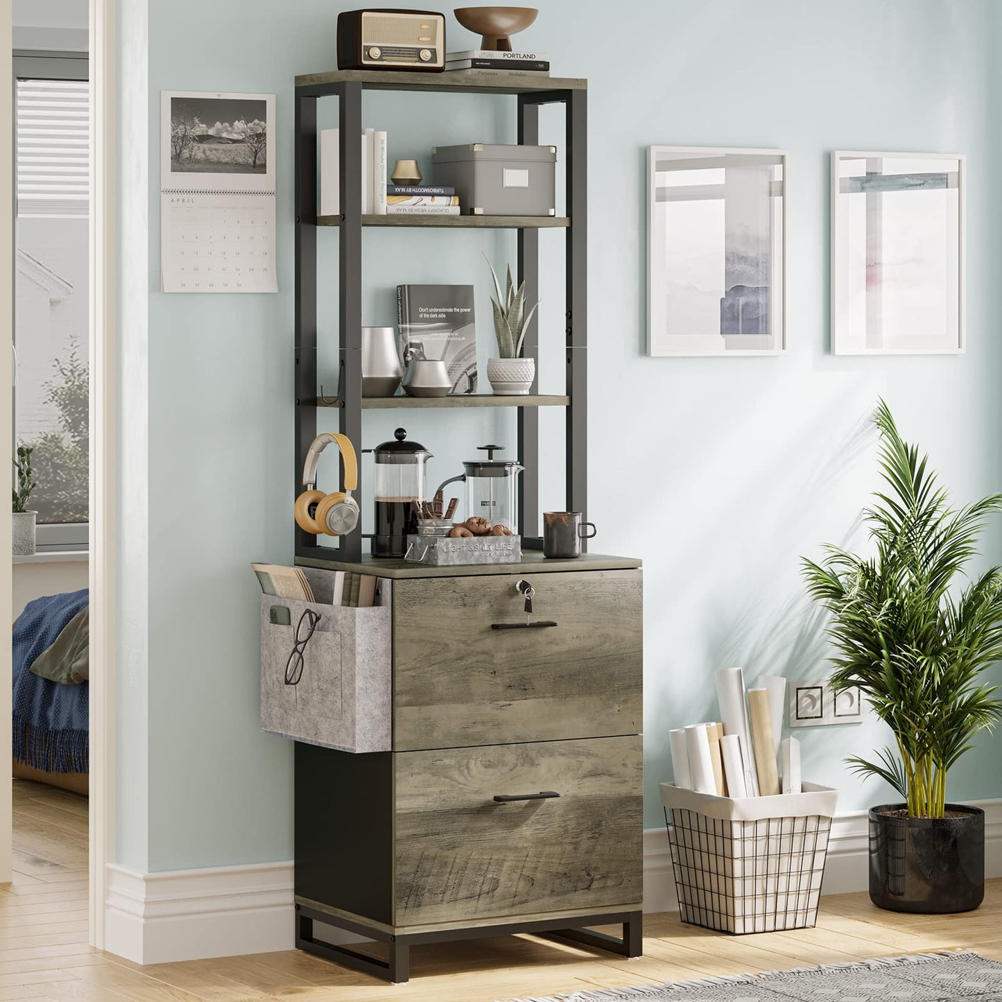 2 Drawer File Cabinet with Lock