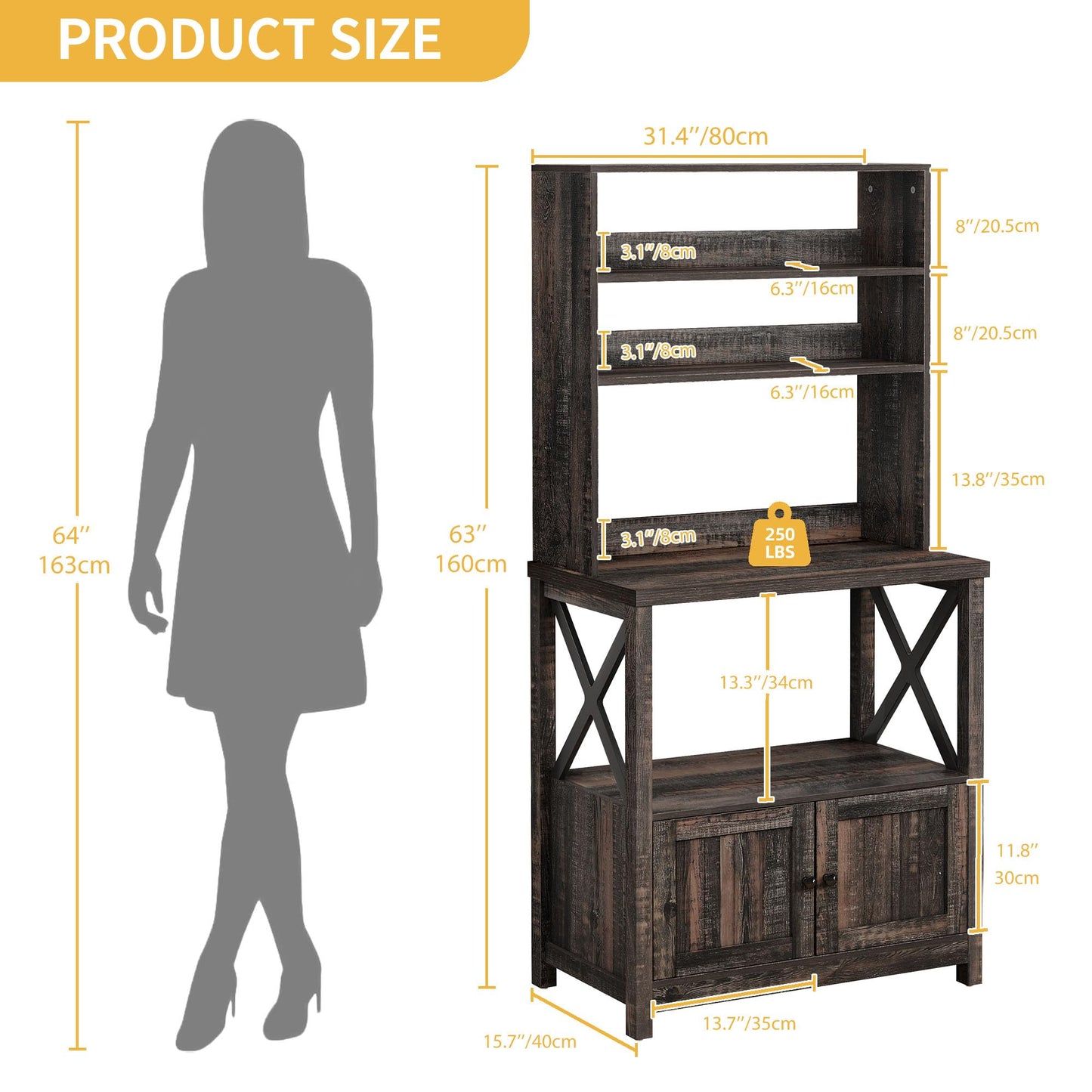 Brown Microwave Kitchen Rack