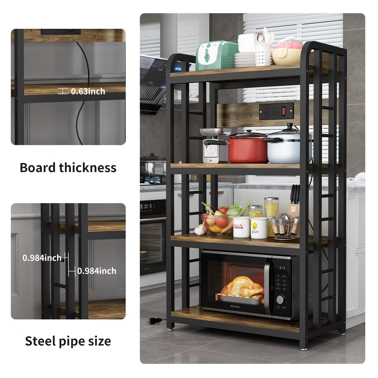 Rustic Brown Kitchen Rack