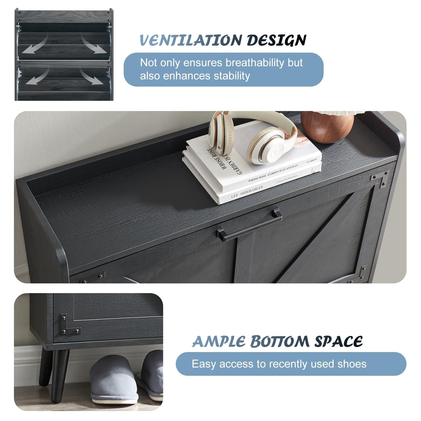 Farmhouse Style Shoe Storage Cabinet