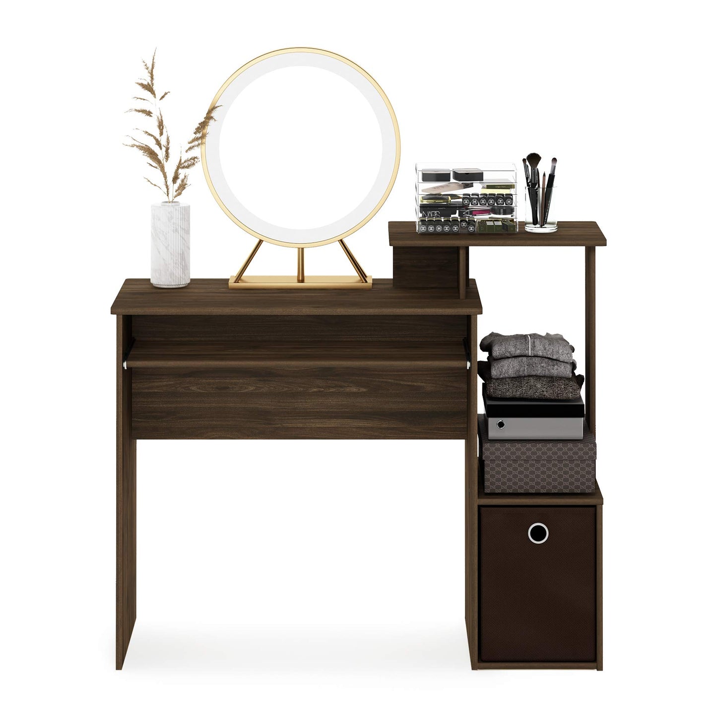 Walnut/Dark Brown Home Office Computer Desk