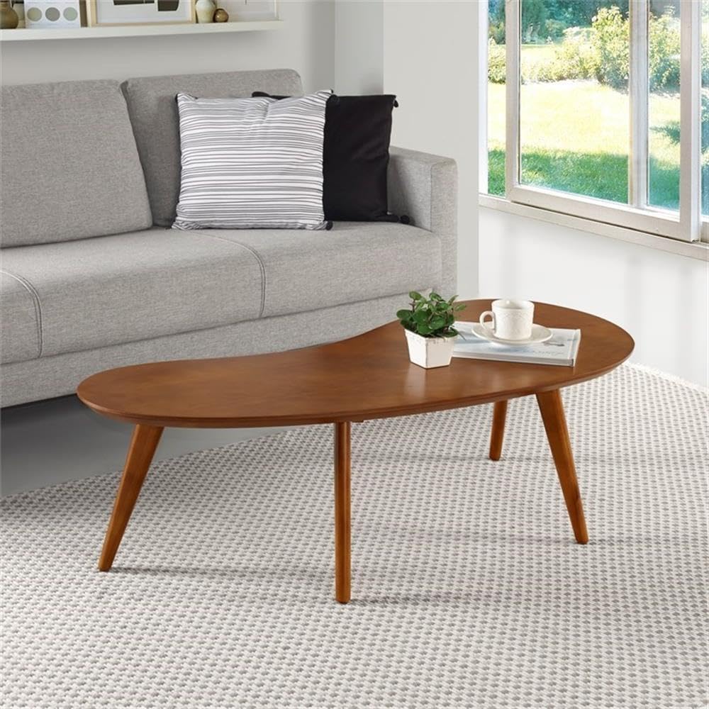 Brown Abstract Shaped Coffee Table