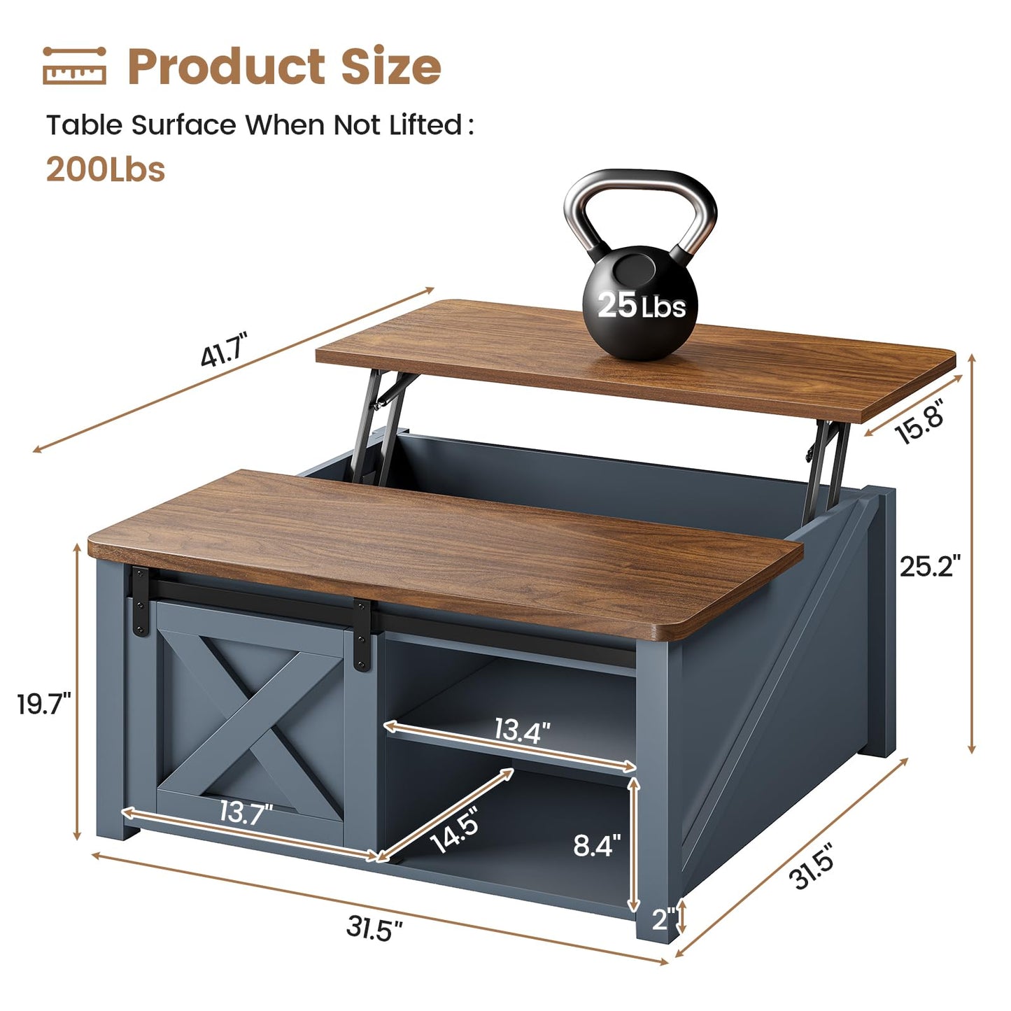 31.5" Lift Top Coffee Table