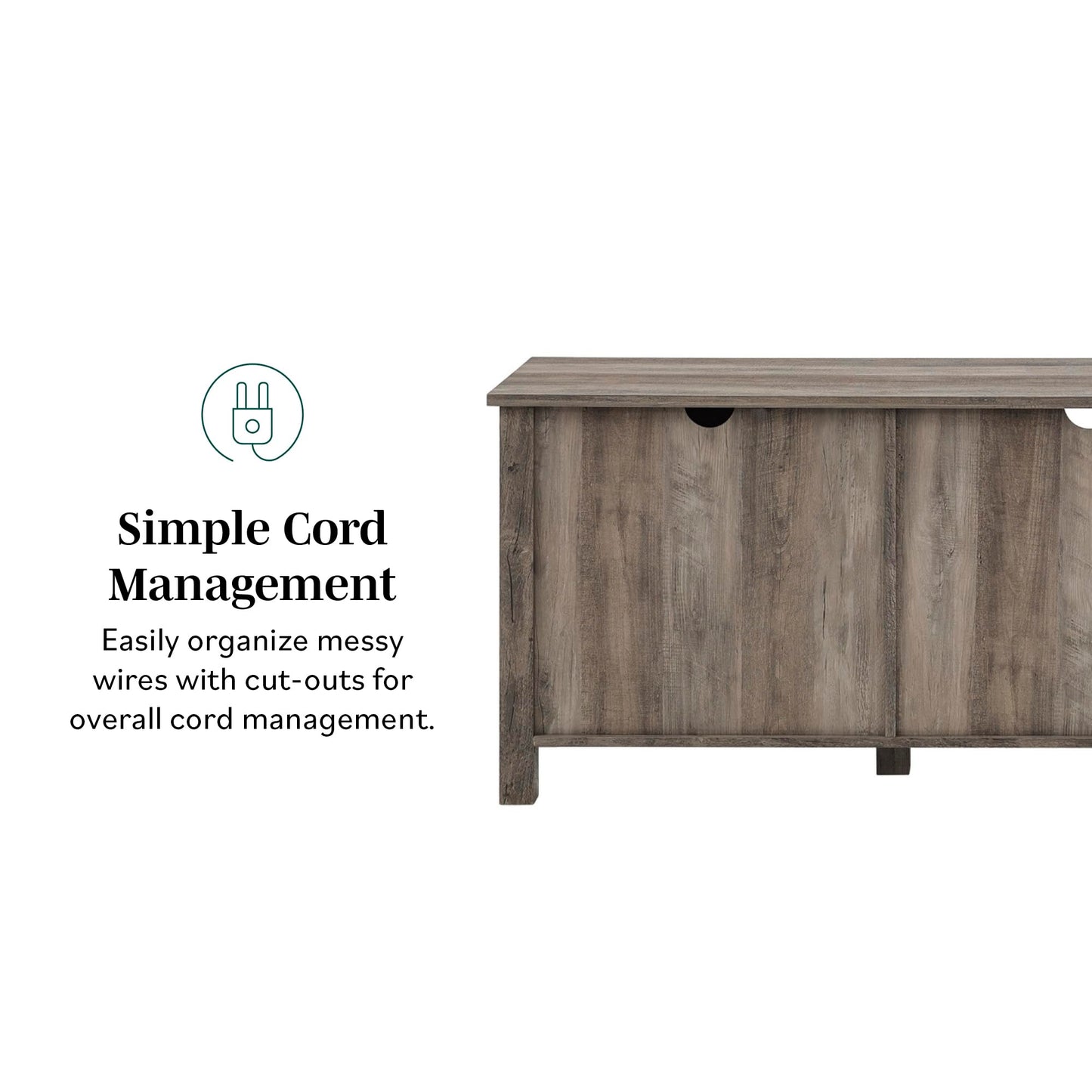 Grey Wash - 80 Inches, 70 Inch 2 Glass Door TV Stand