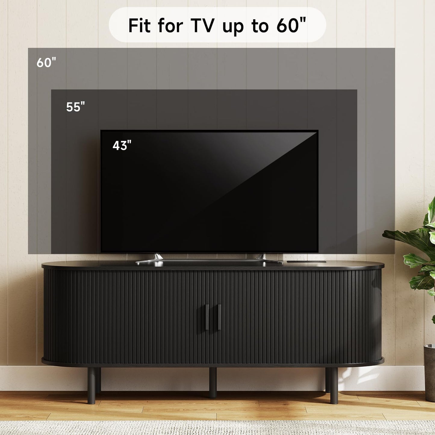 Black - 60 Inch TV Stand