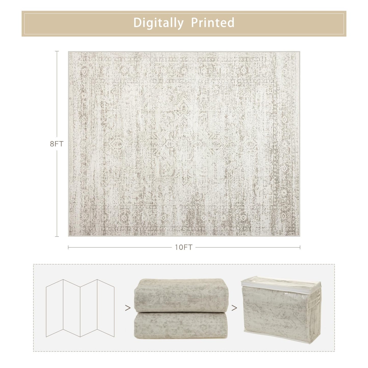 Beige-ivory-cream-brown-camel Area Rugs
