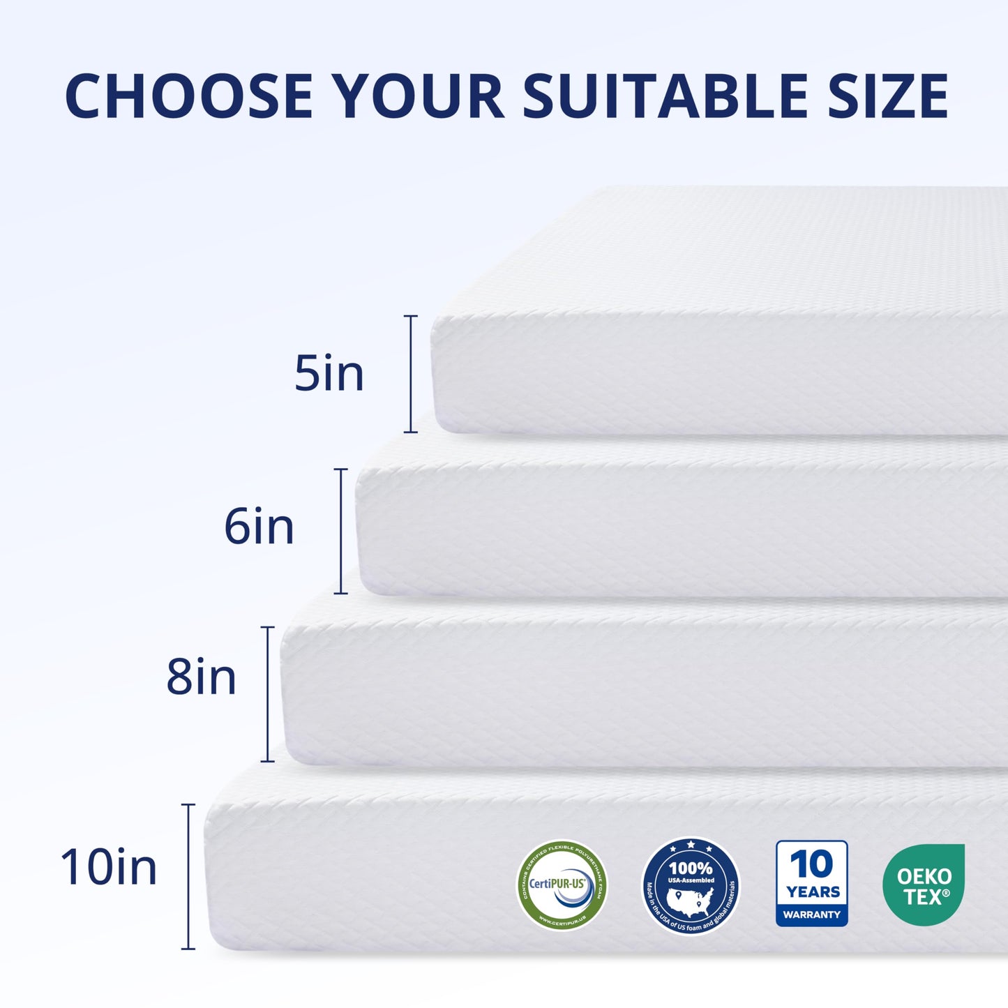 8 Inch Green Tea Memory Foam Mattress for Cool Sleep
