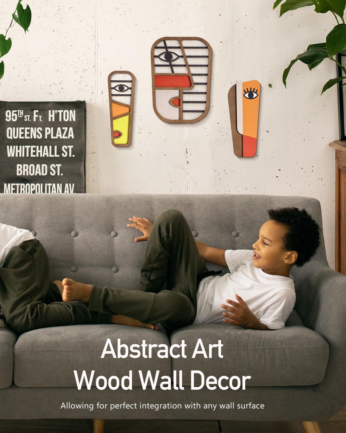 Abstract Wood Picasso Wall Art Decor