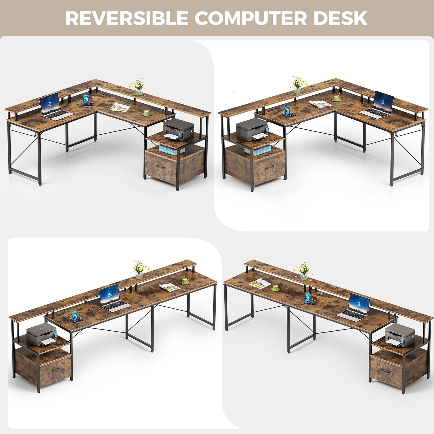 Rustic Brown Computer Desk