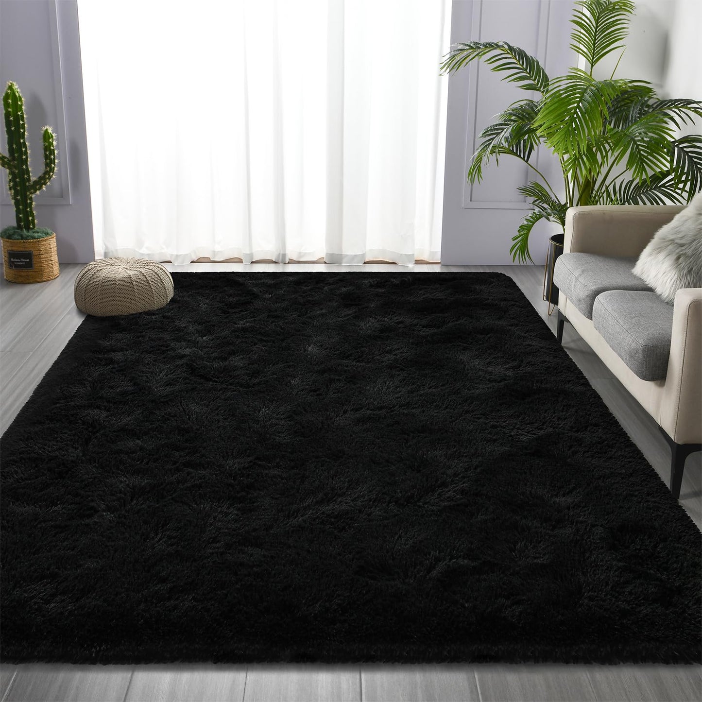 Black Area Rug(6' x 9')