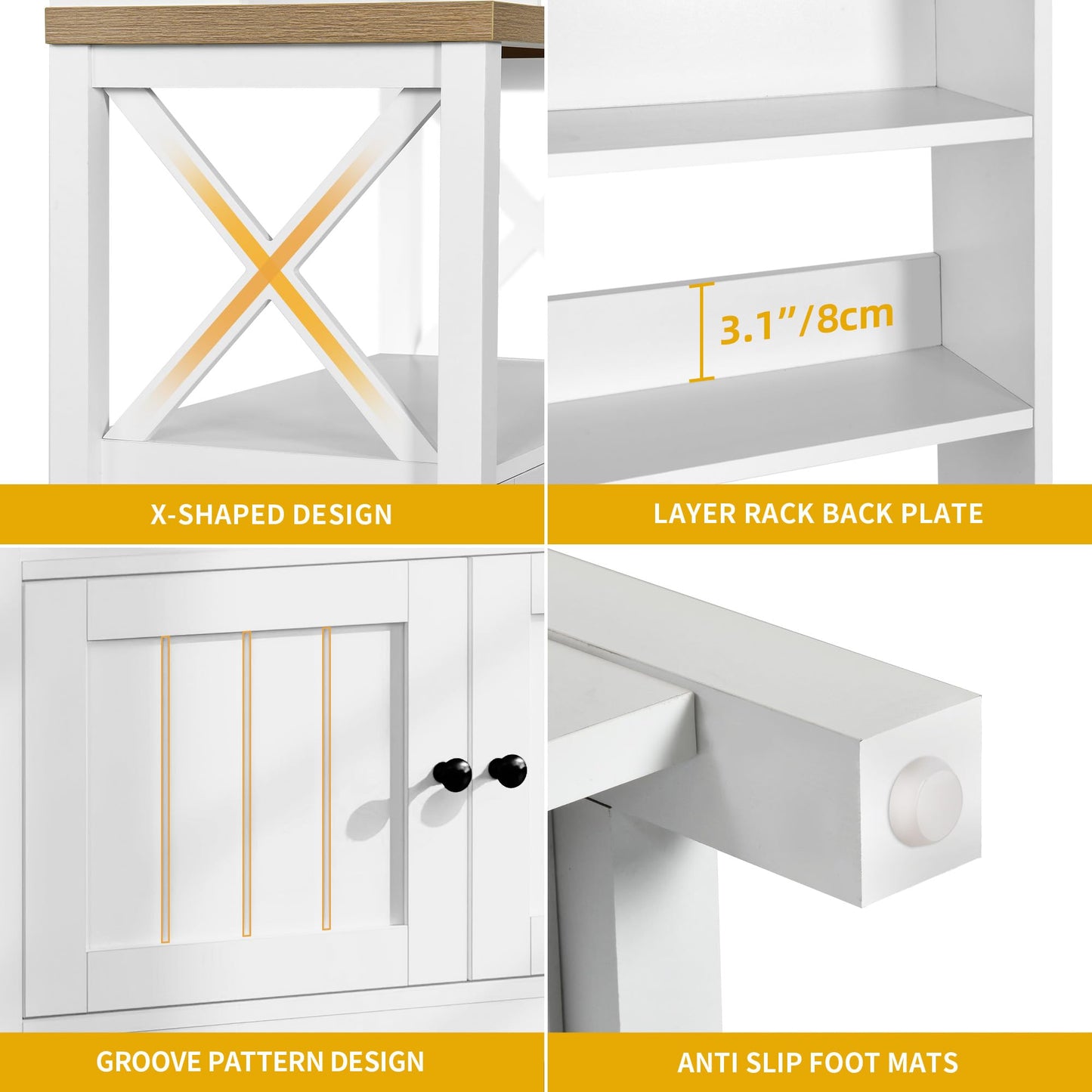 Farmhouse Microwave Kitchen Rack