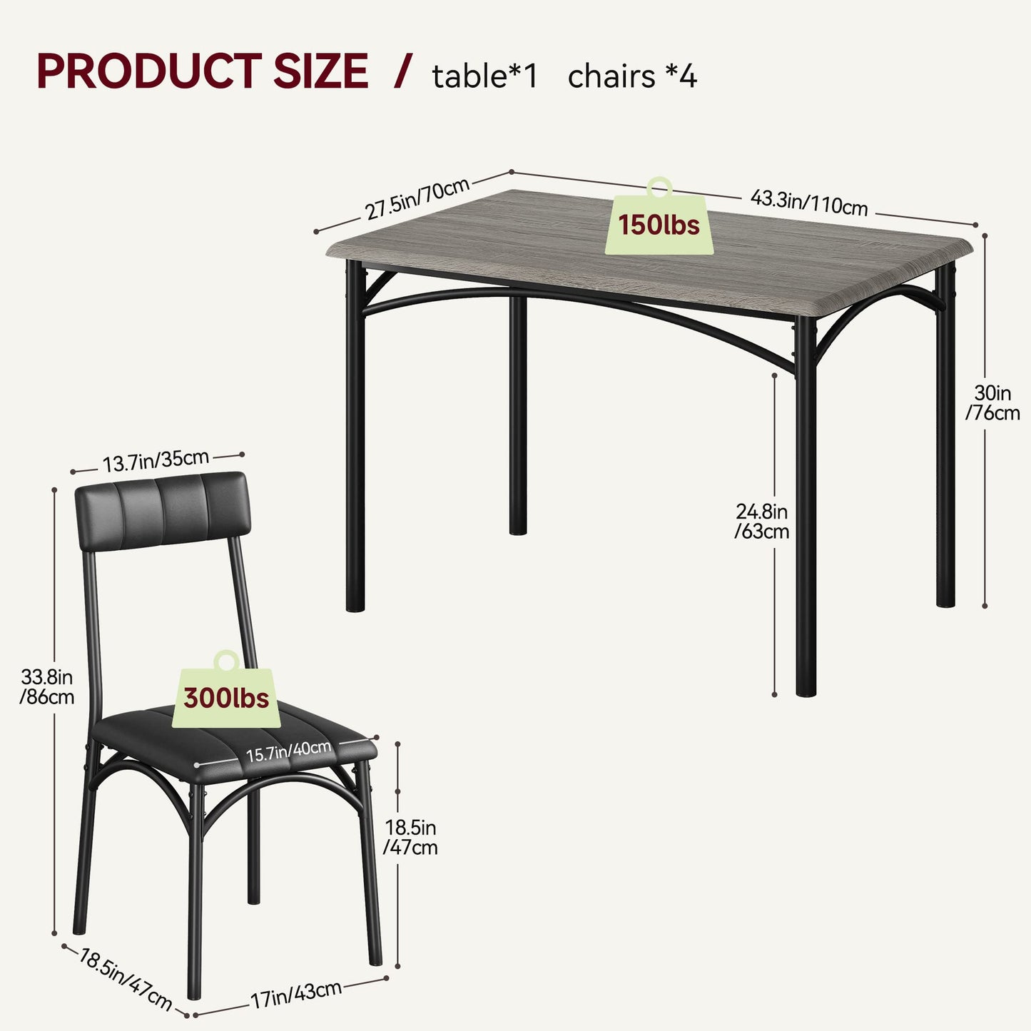 Rustic Gray Dining Table Kitchen