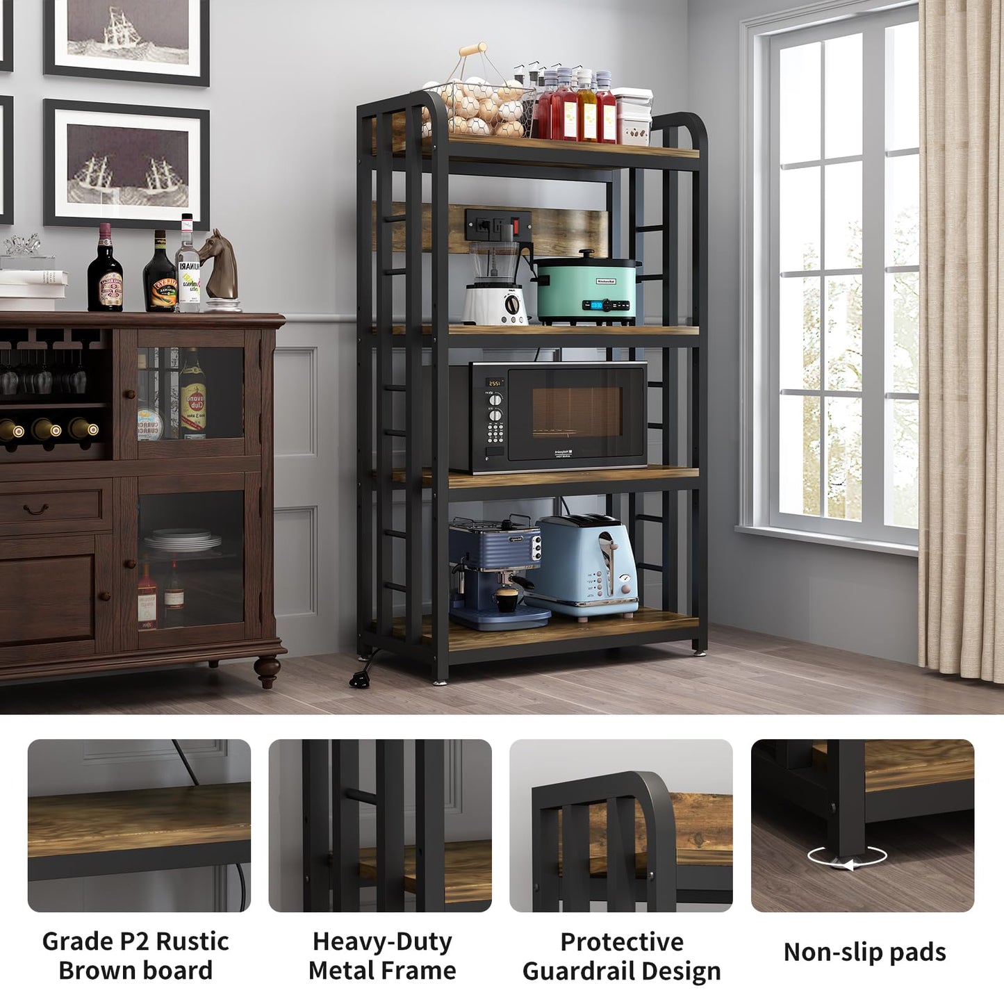 Rustic Brown Kitchen Rack